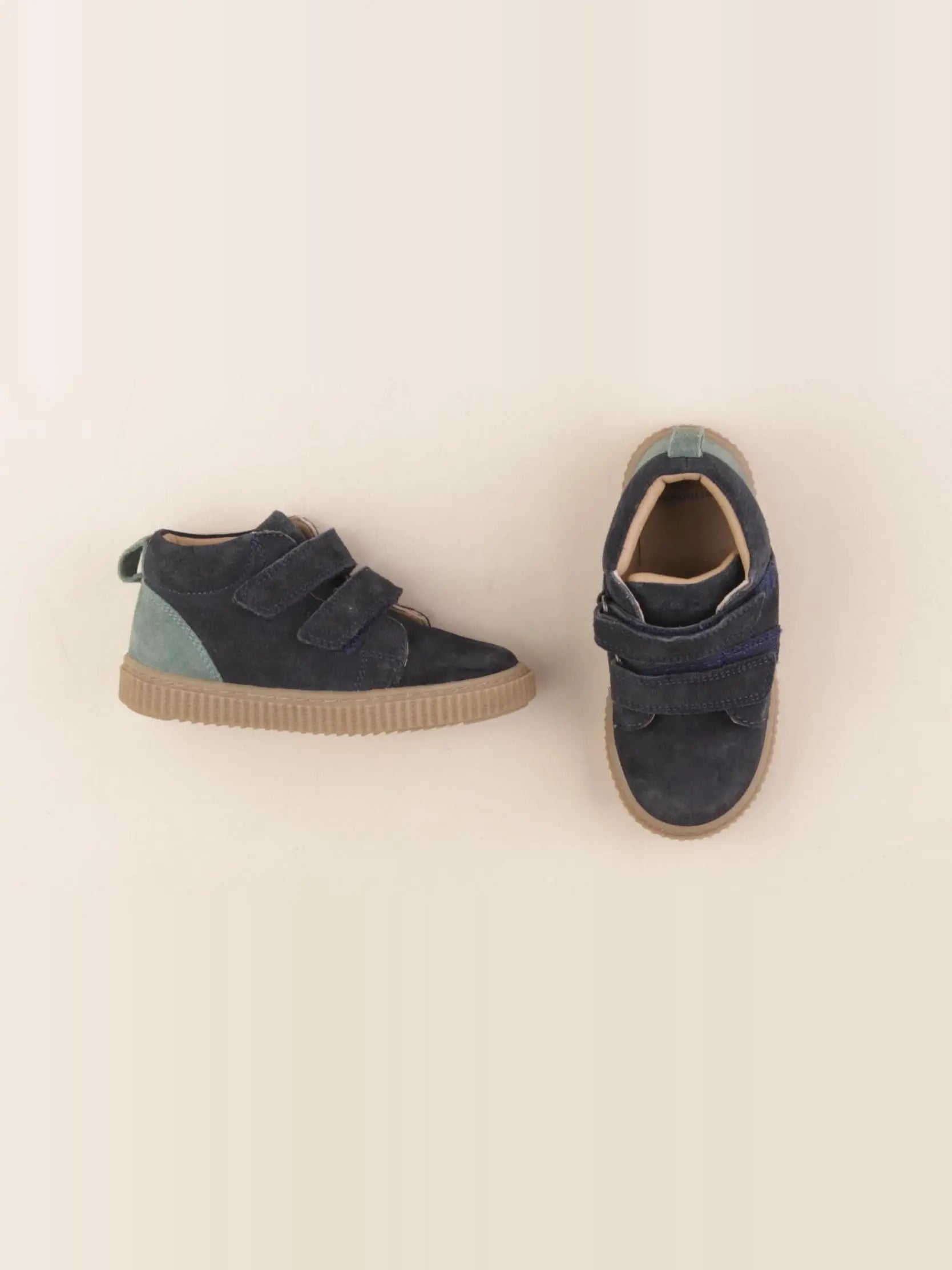 Vertbaudet - tennis à scratch/ lacets bleu - pointure 26