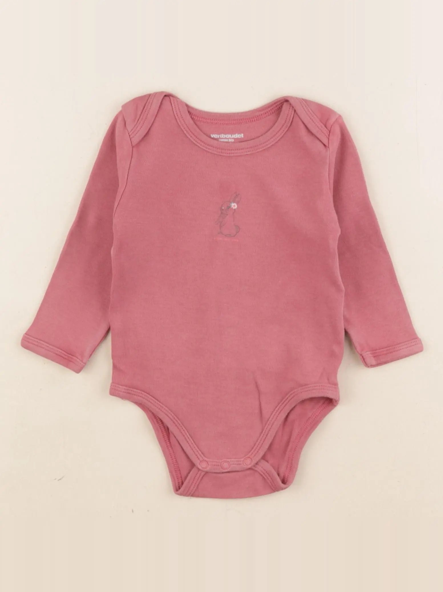 Vertbaudet - body rose - 12 mois