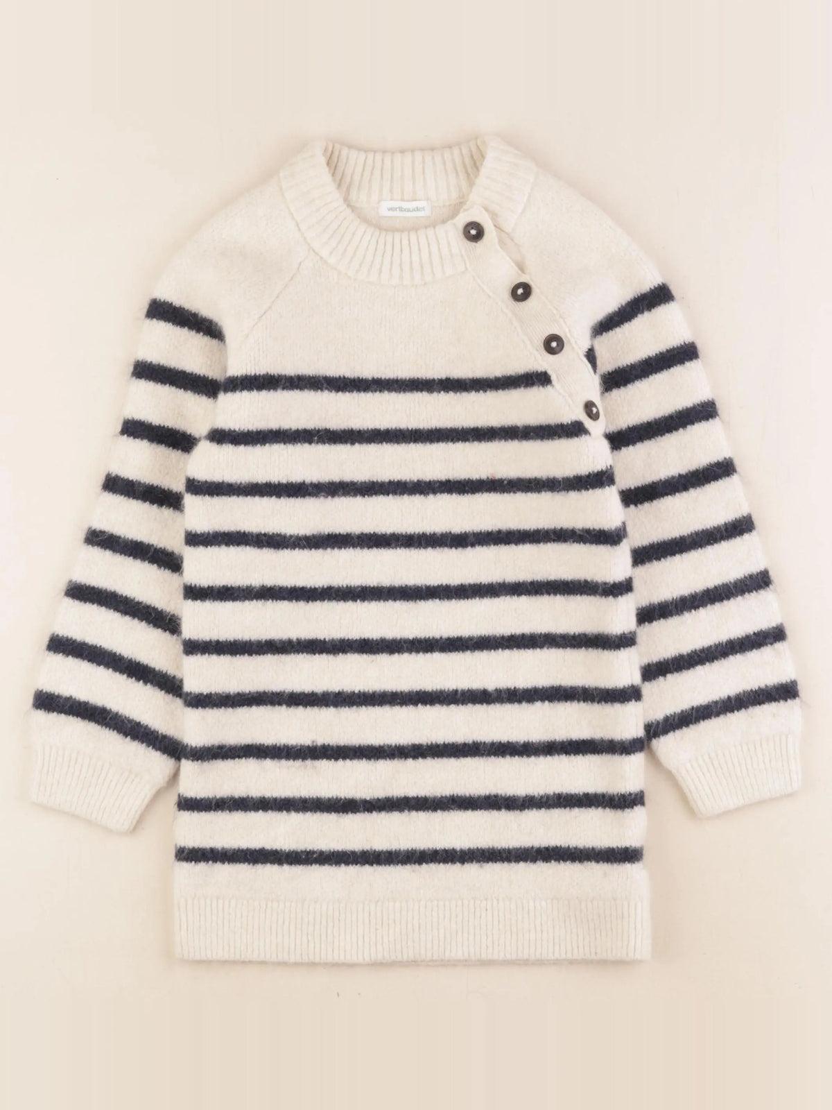 Vertbaudet - robe bleu, beige - 8 ans