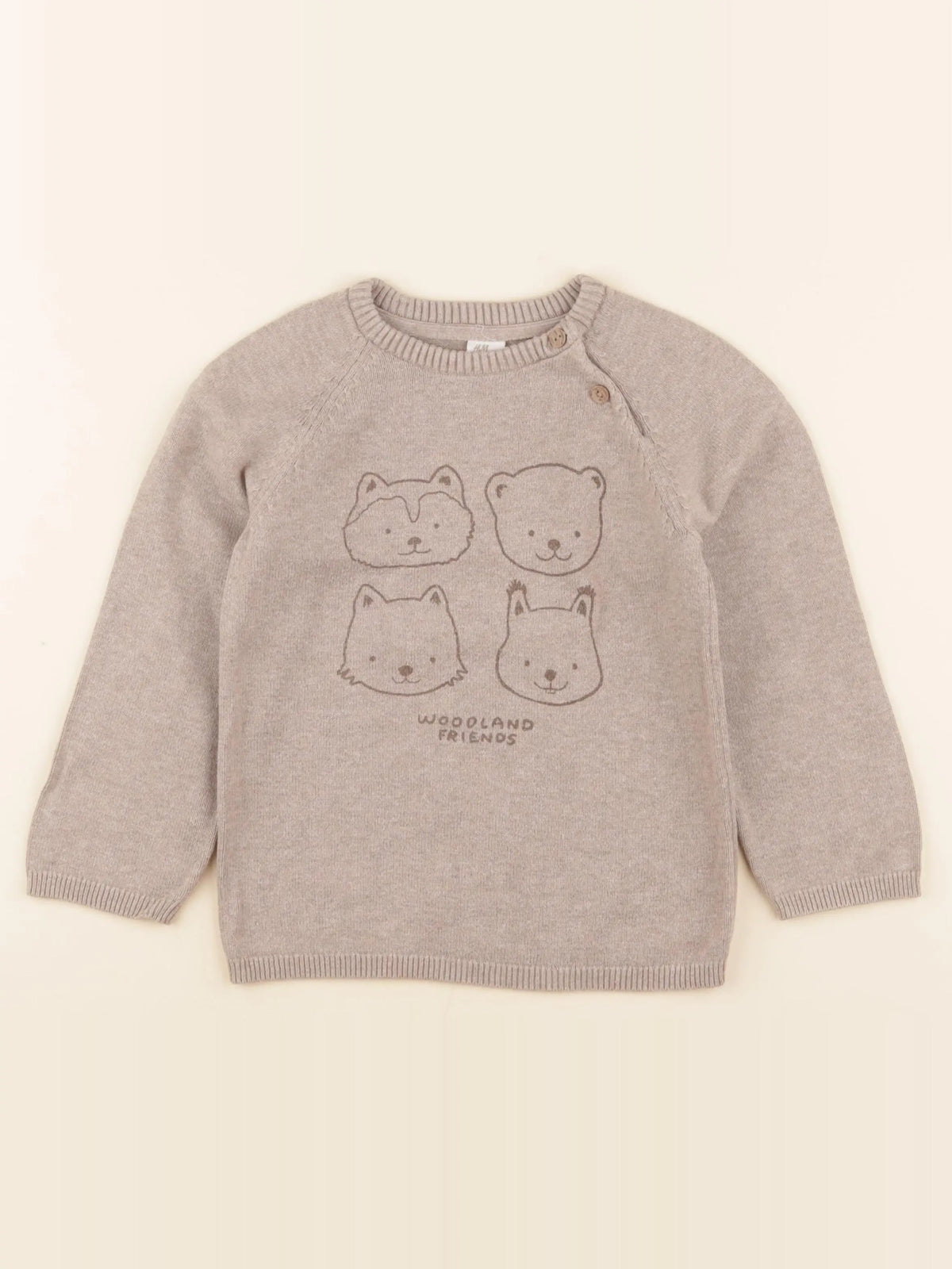 H&M - pull marron - 3/4 ans