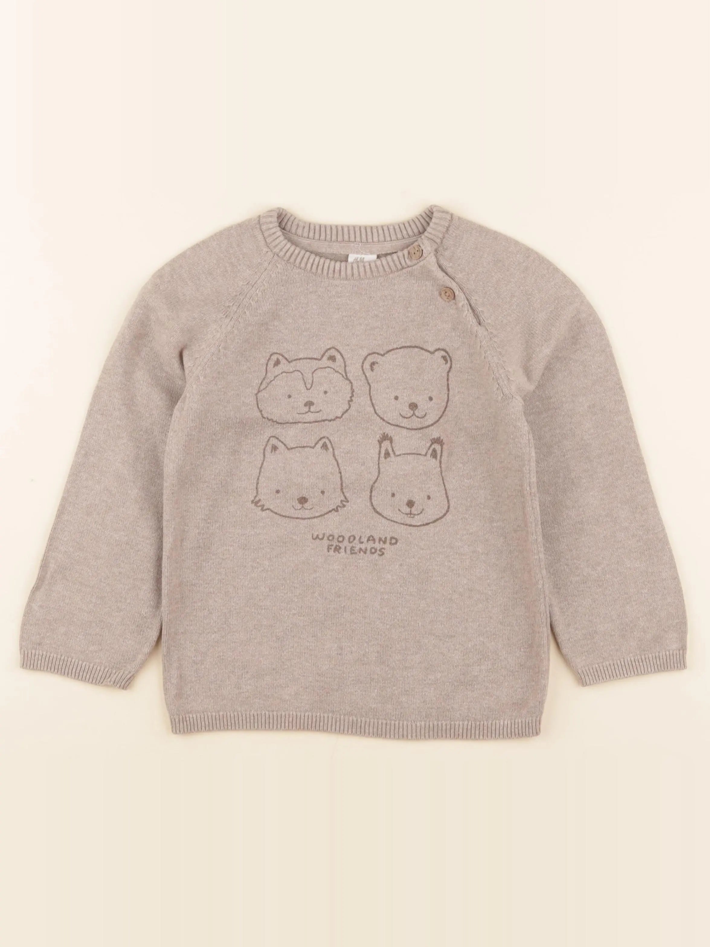 H&M - pull marron - 3/4 ans
