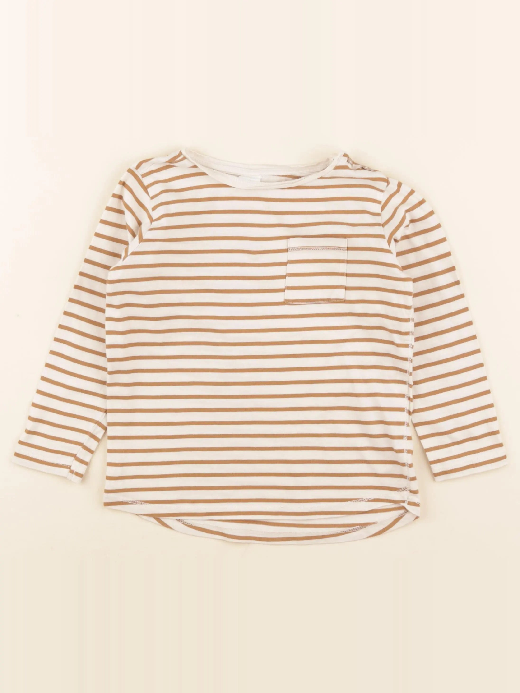 H&M - tee-shirt beige, marron - 3/4 ans