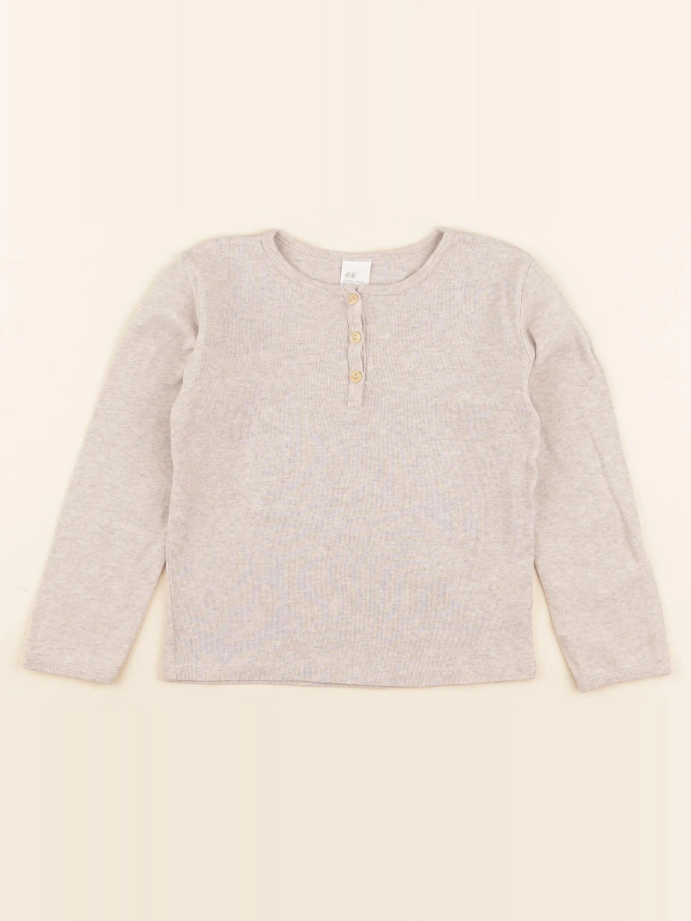H&M - tee-shirt beige - 3/4 ans