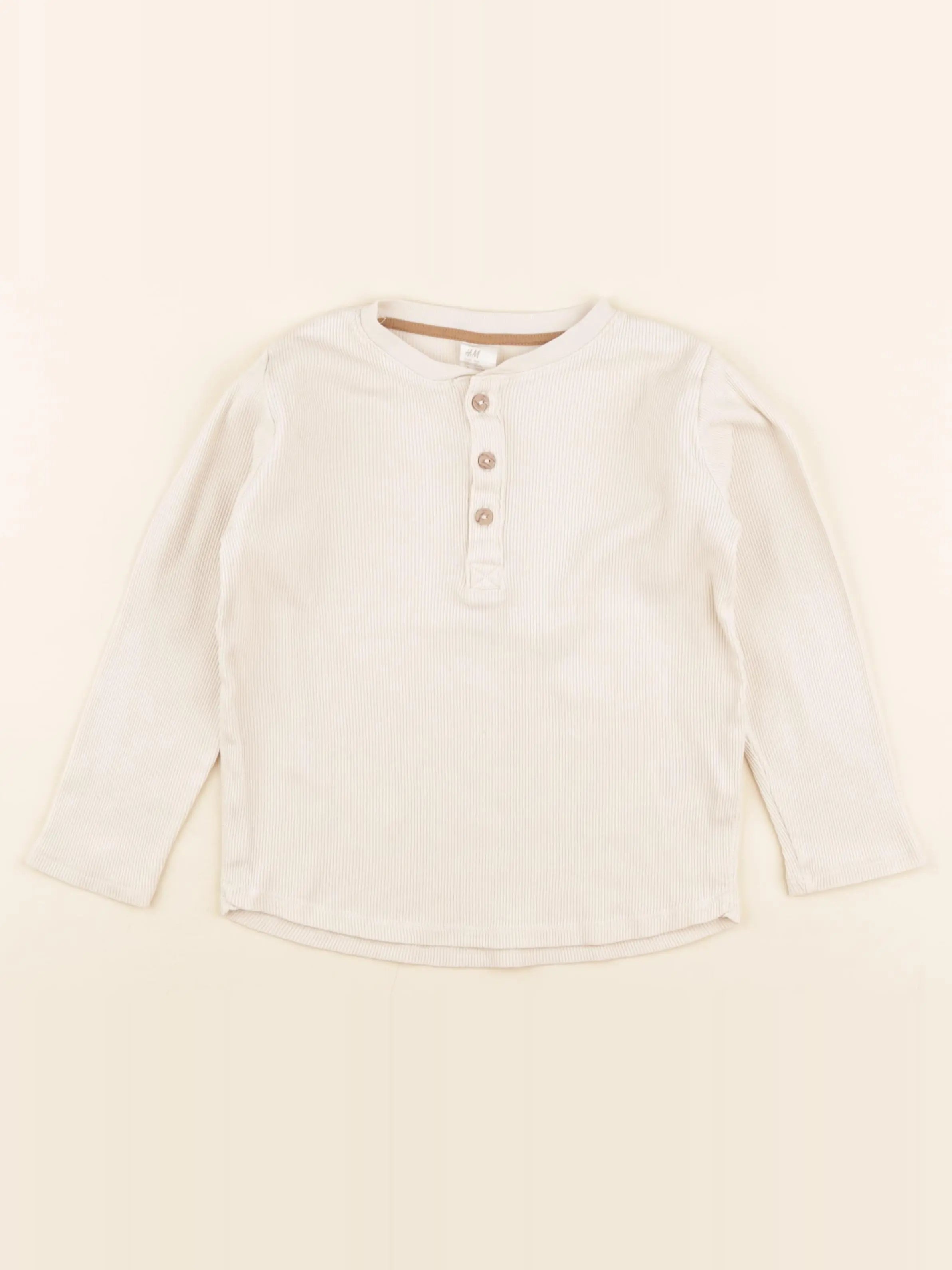 H&M - tee-shirt beige - 3/4 ans