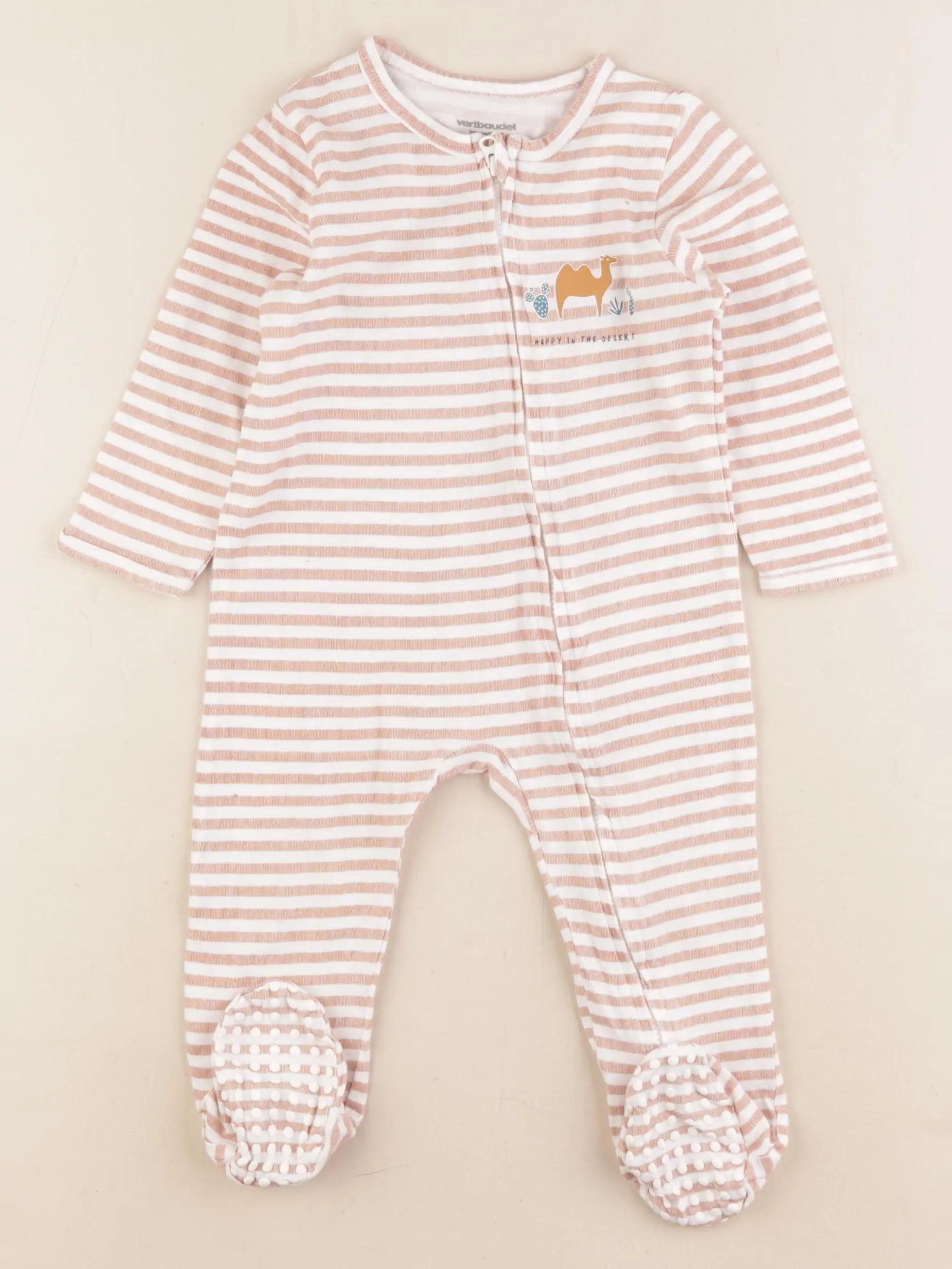Vertbaudet - pyjama coton marron - 12 mois