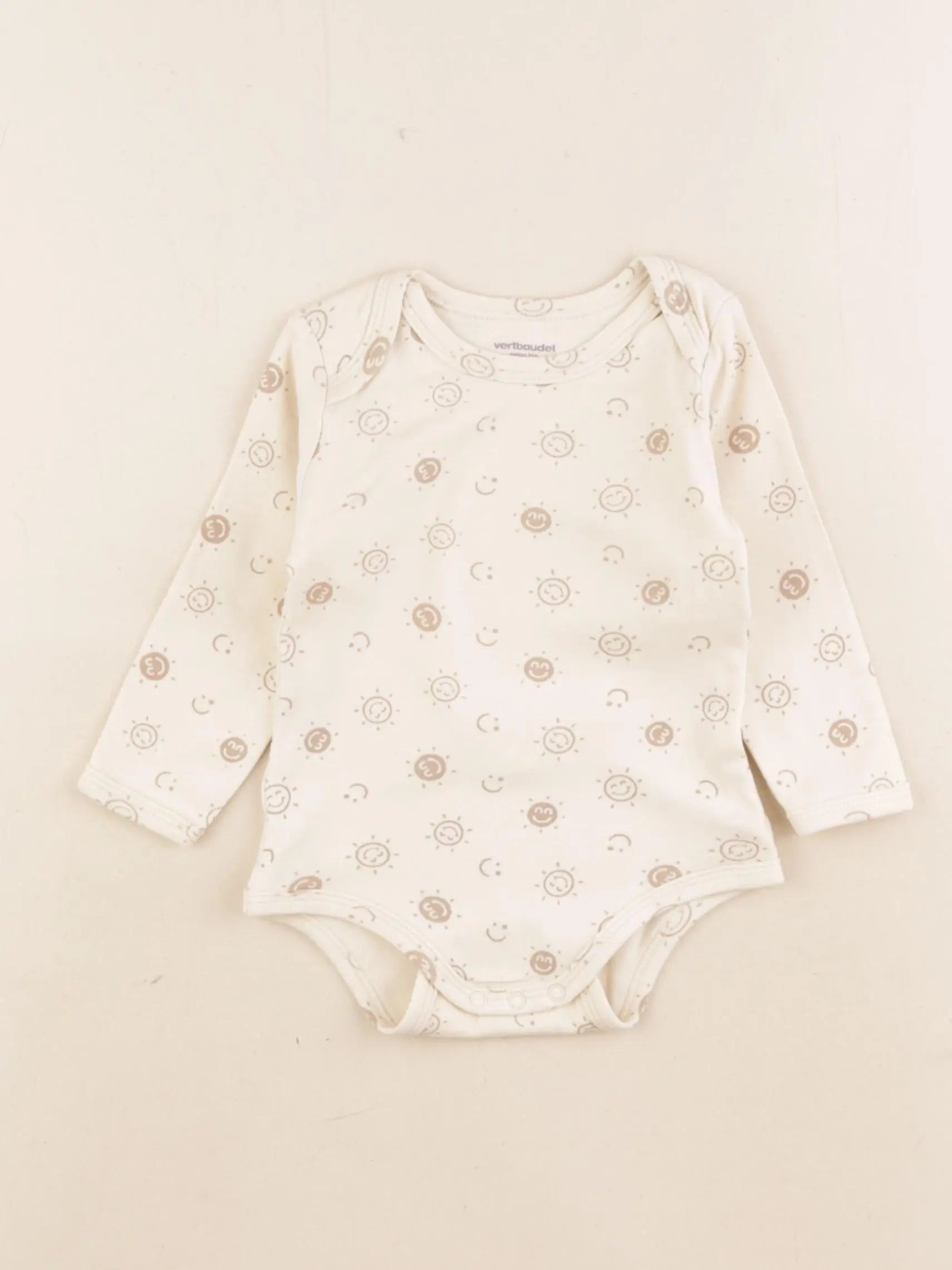 Vertbaudet - body beige - 12 mois