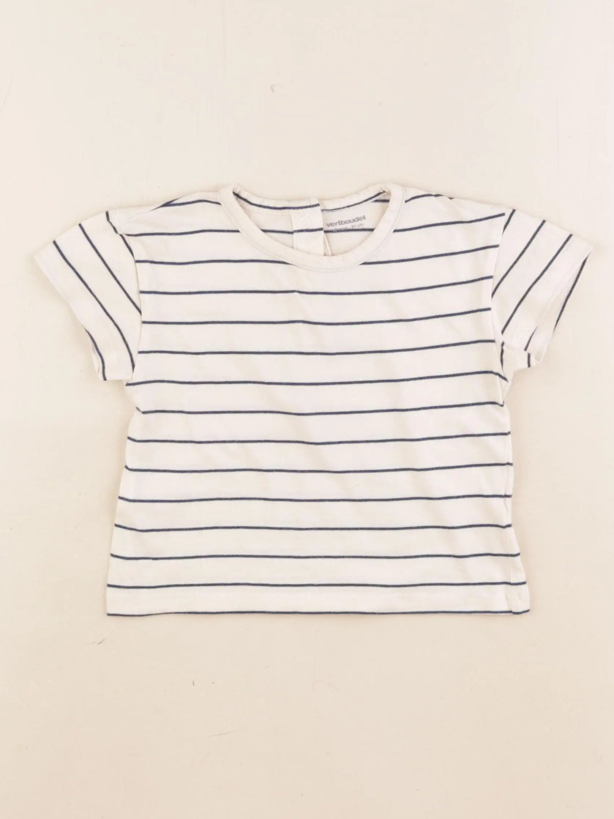 Vertbaudet - tee-shirt beige, bleu - 18 mois