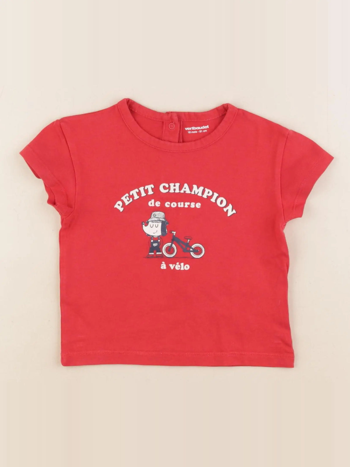 Vertbaudet - tee-shirt rouge - 18 mois