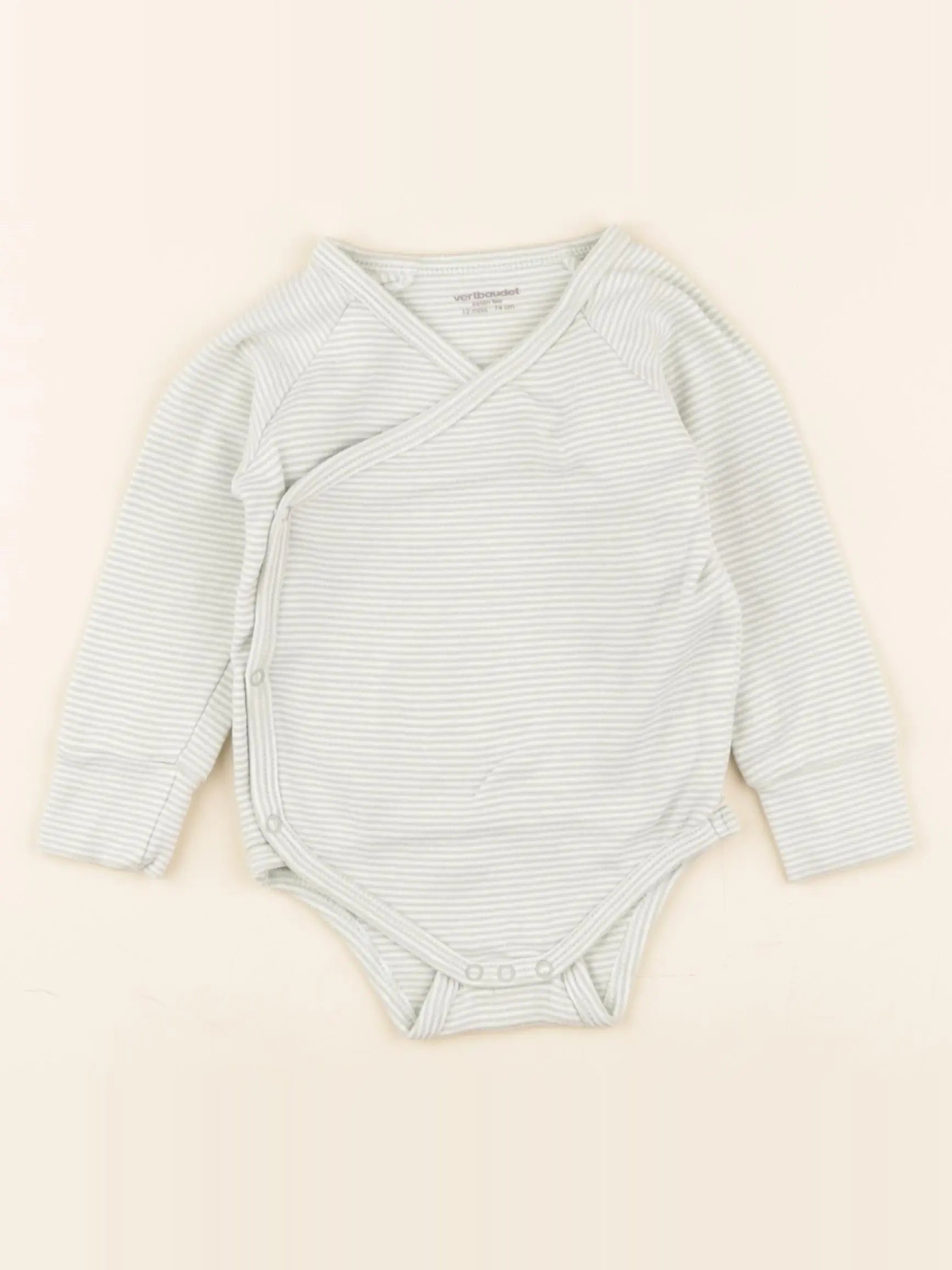 Vertbaudet - body blanc, vert - 12 mois
