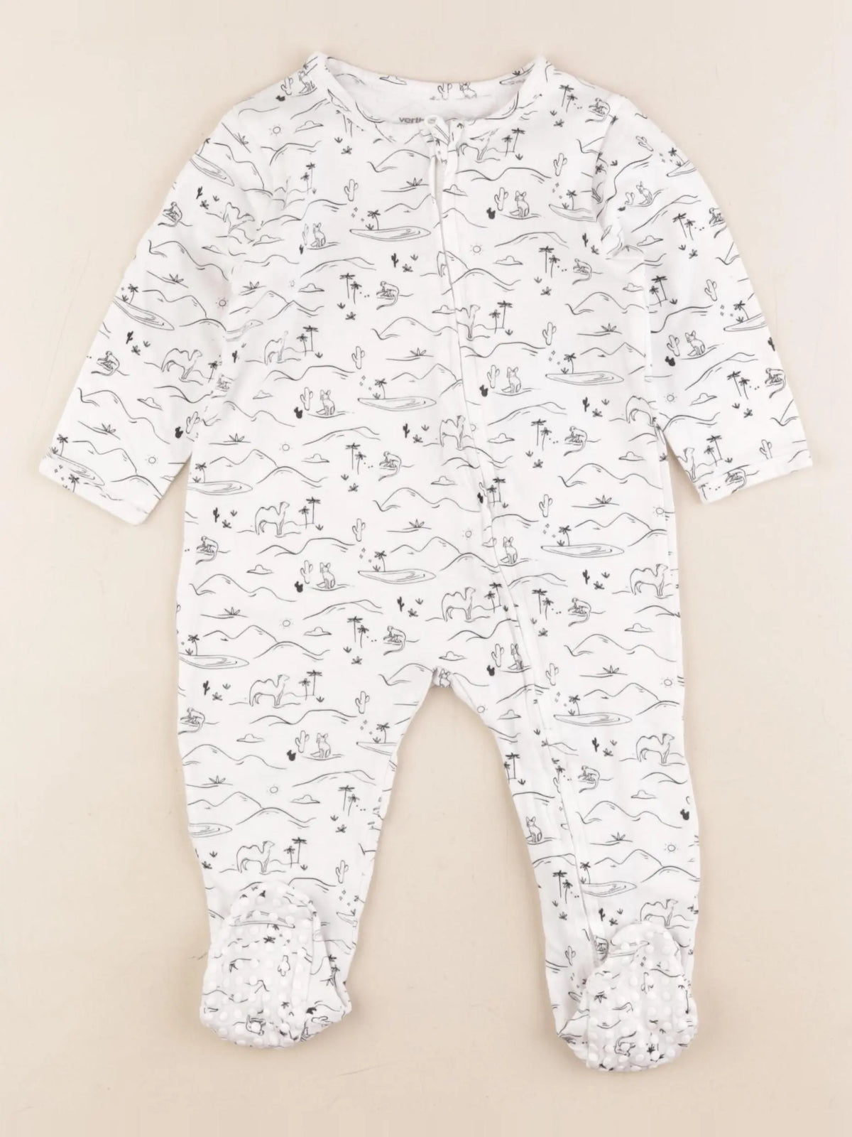Vertbaudet - pyjama coton blanc - 12 mois