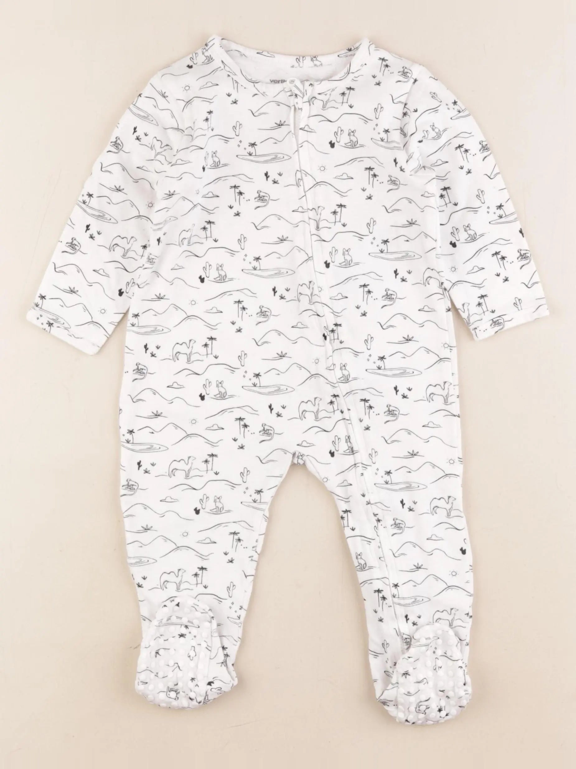 Vertbaudet - pyjama coton blanc - 12 mois