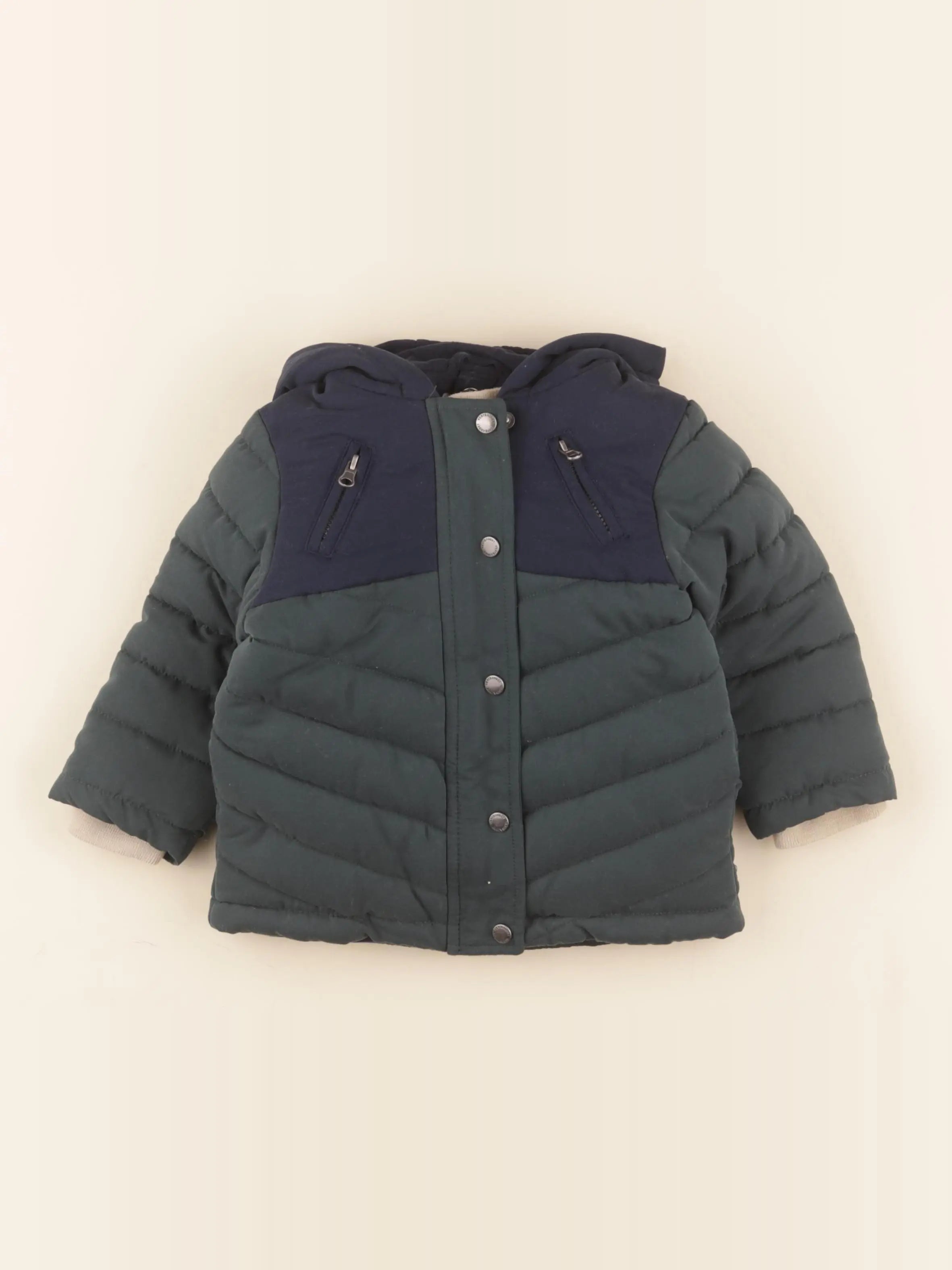 Vertbaudet - veste doublure amovible bleu, vert - 18 mois