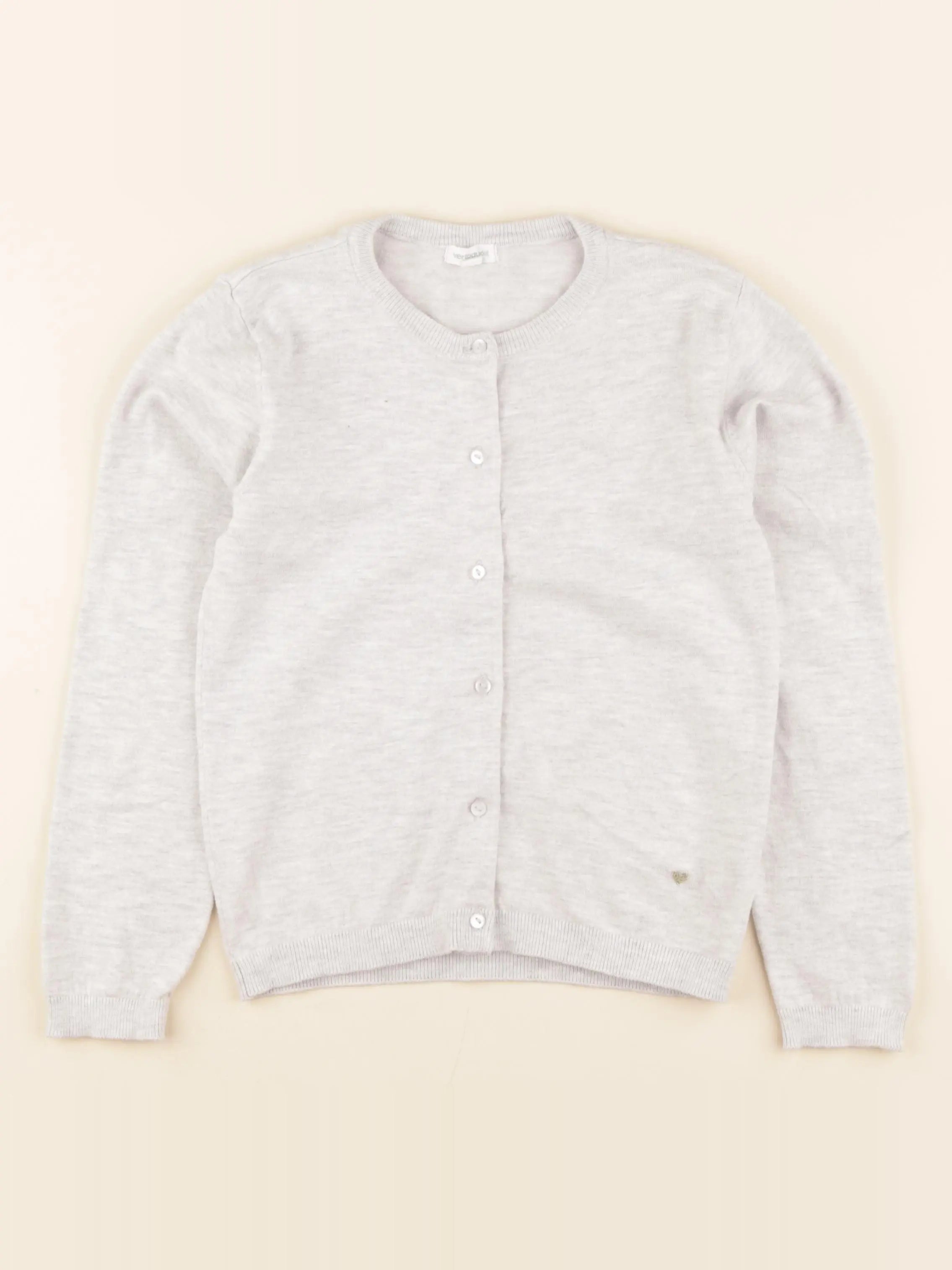 Vertbaudet - gilet gris, or - 9 ans
