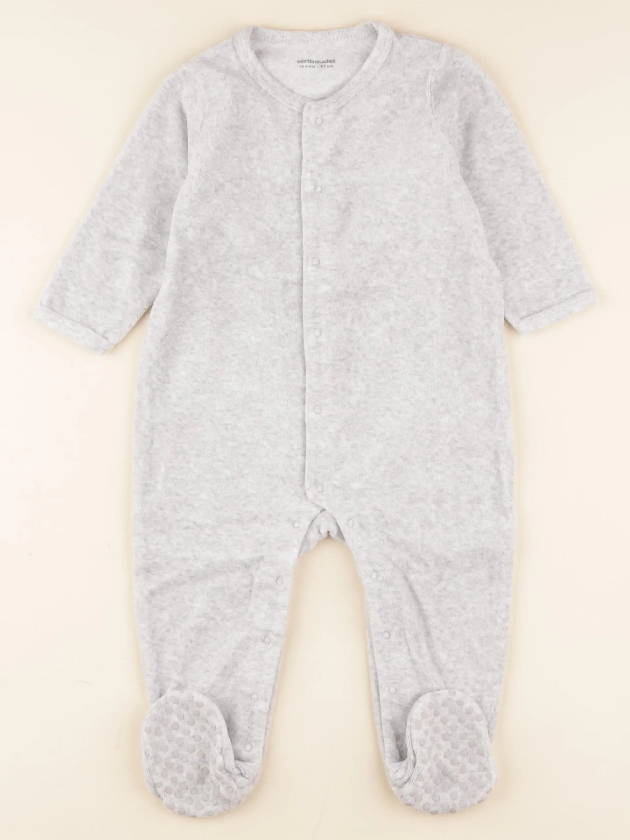 Vertbaudet - pyjama velours gris - 18 mois