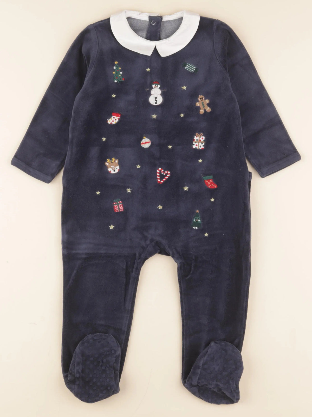 Vertbaudet - pyjama velours bleu - 2 ans