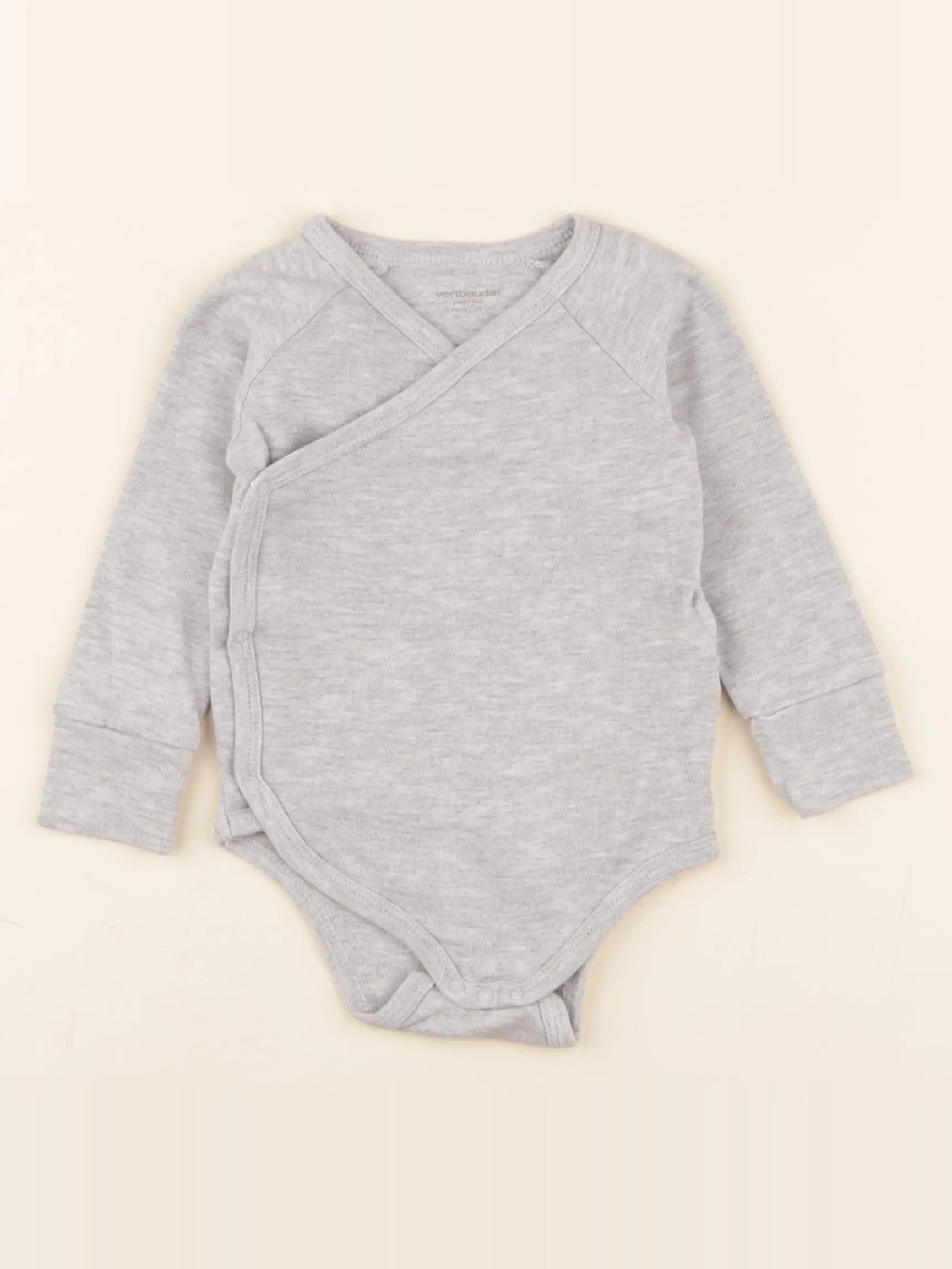 Vertbaudet - body gris - 12 mois