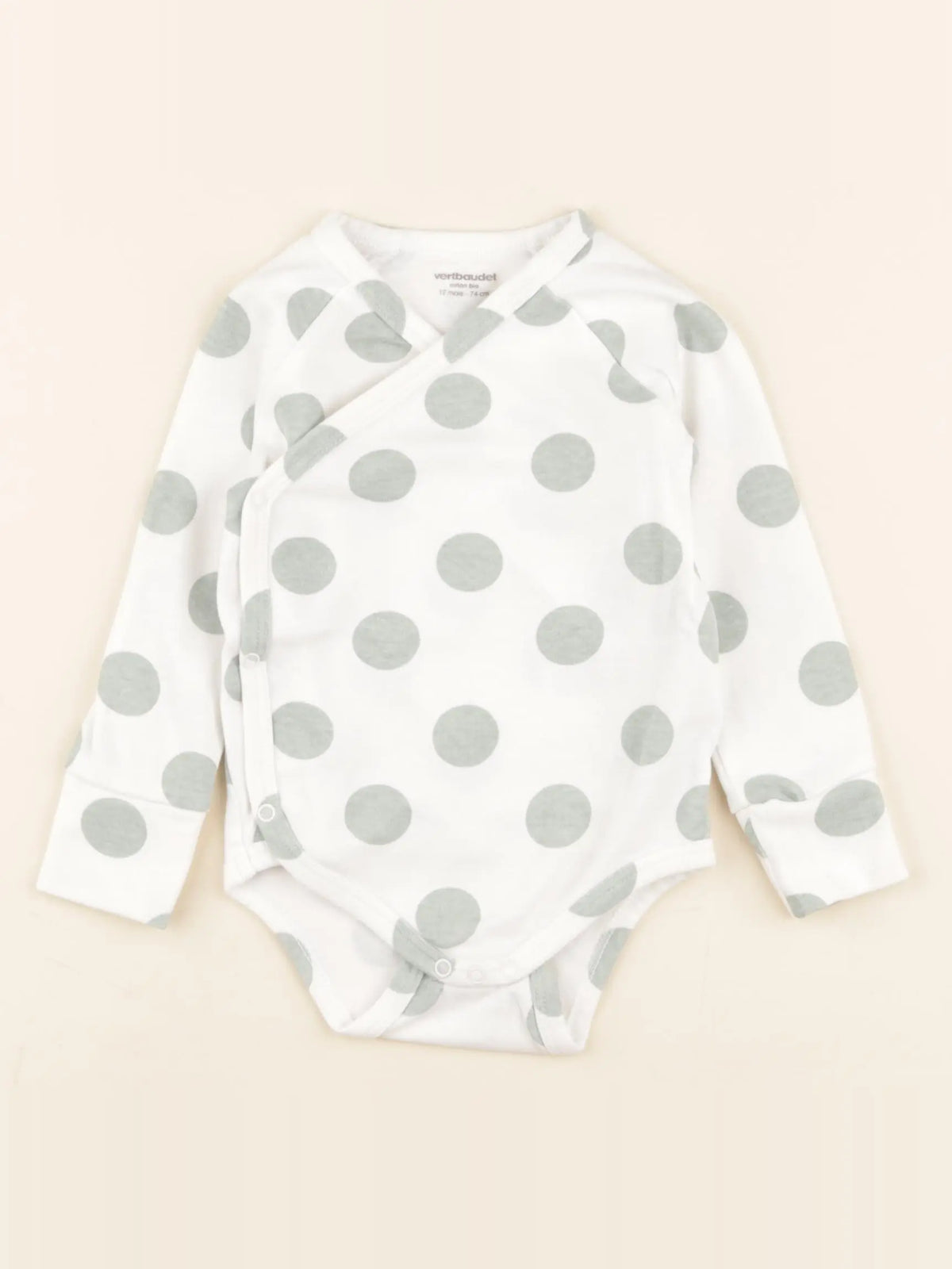Vertbaudet - body blanc, vert - 12 mois