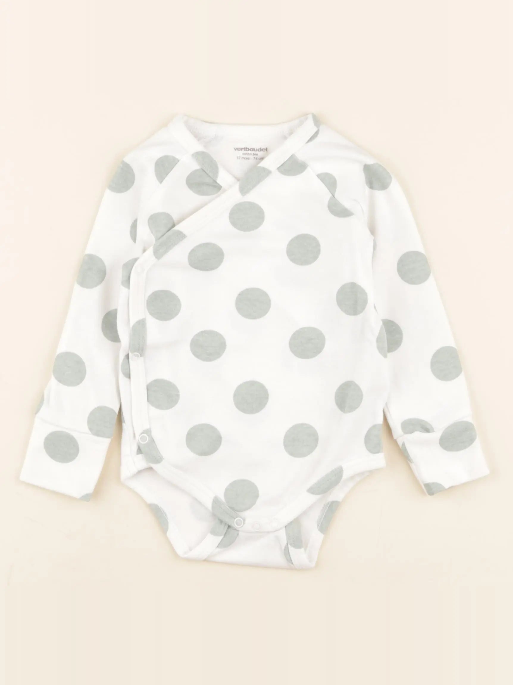 Vertbaudet - body blanc, vert - 12 mois