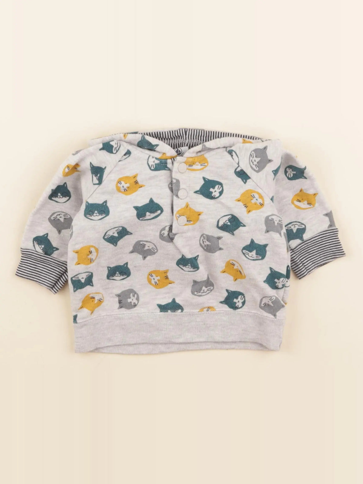Petit Bateau - sweat gris - 6 mois