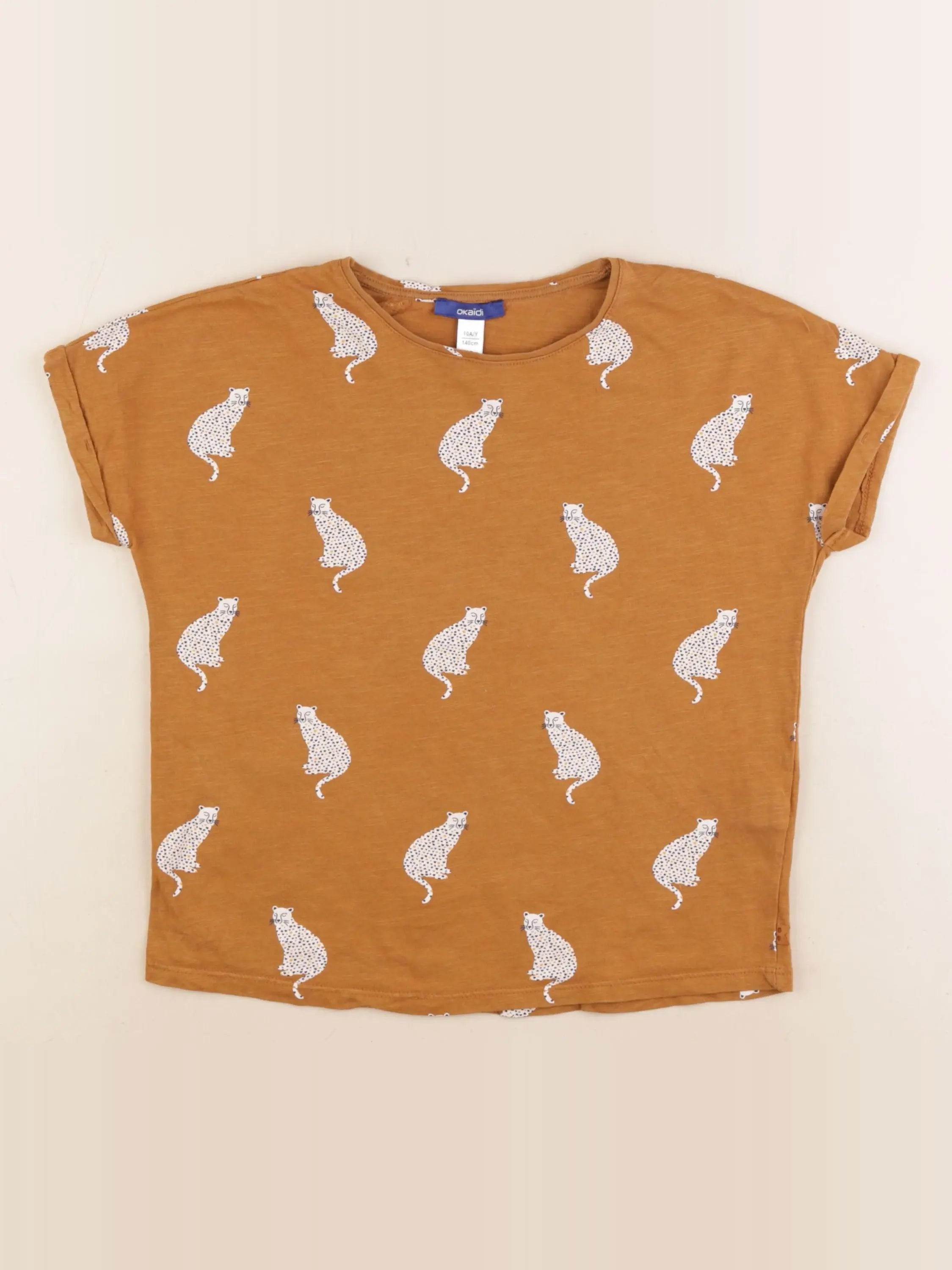Okaidi - tee-shirt marron - 10 ans
