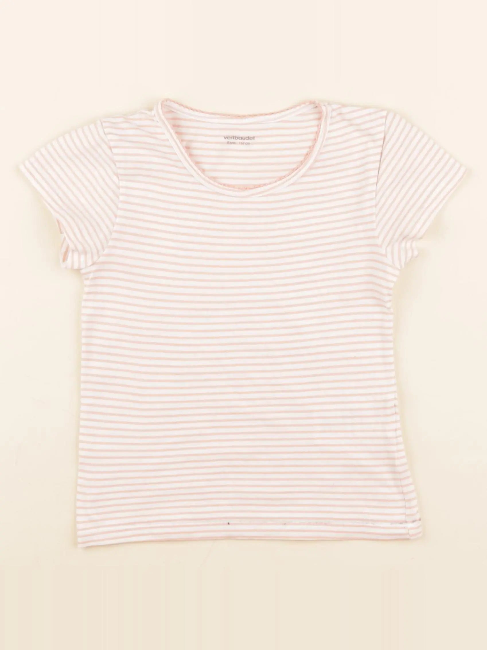Vertbaudet - maillot de corps blanc, rose - 6 ans