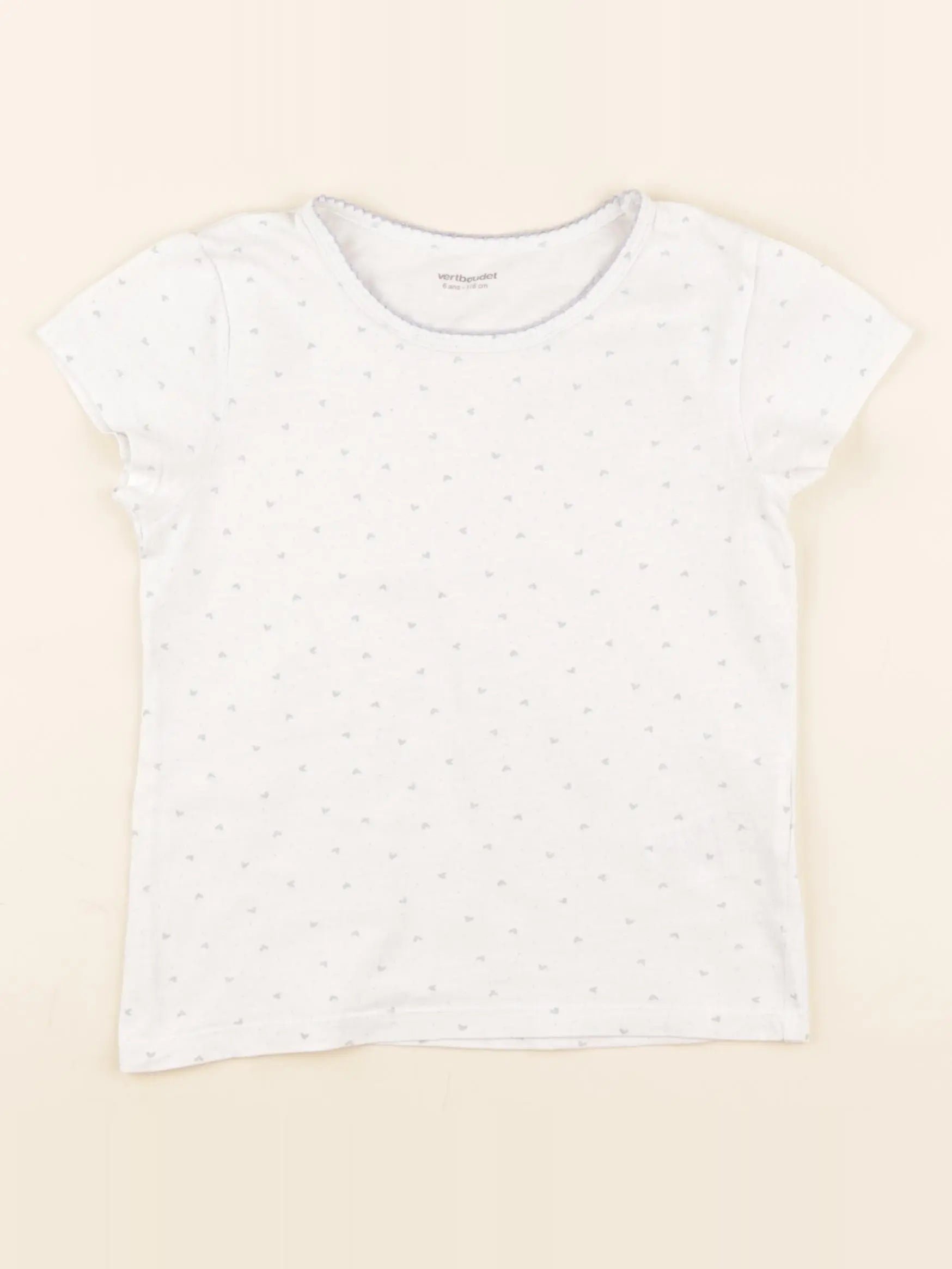 Vertbaudet - maillot de corps blanc, bleu - 6 ans