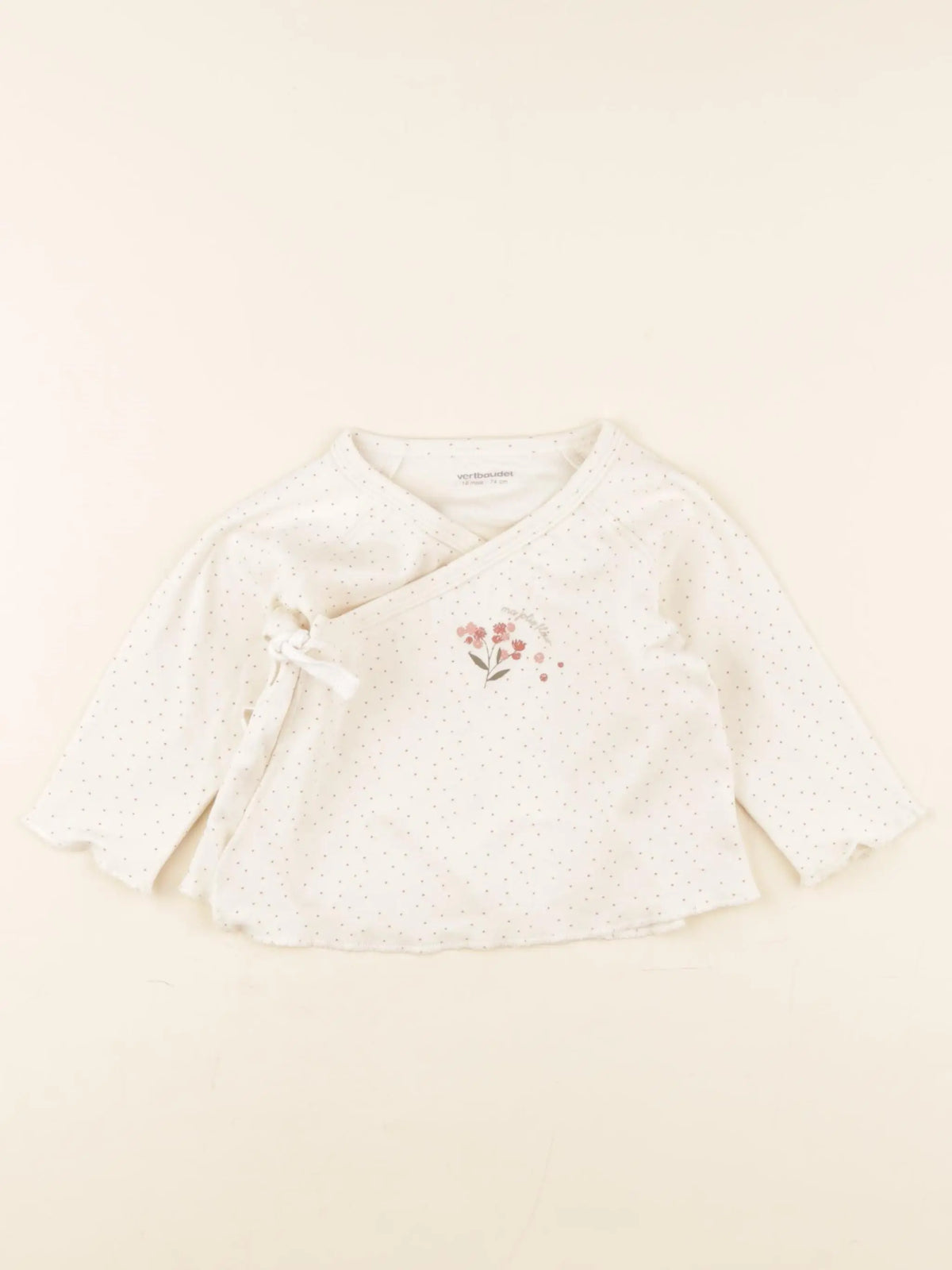 Vertbaudet - tee-shirt beige - 12 mois