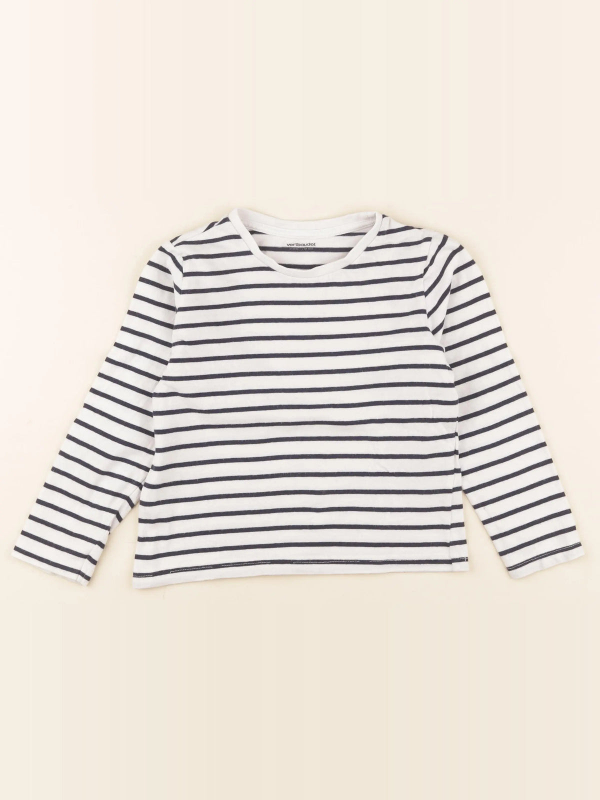 Vertbaudet - tee-shirt blanc, bleu - 5 ans