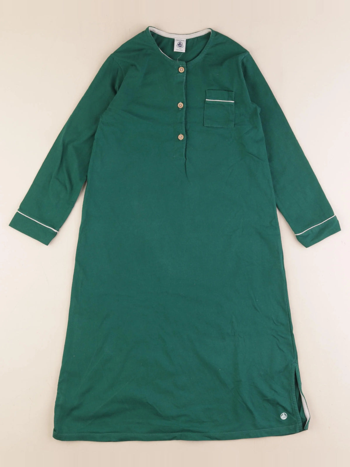 Petit Bateau - chemise de nuit coton vert - 6 ans