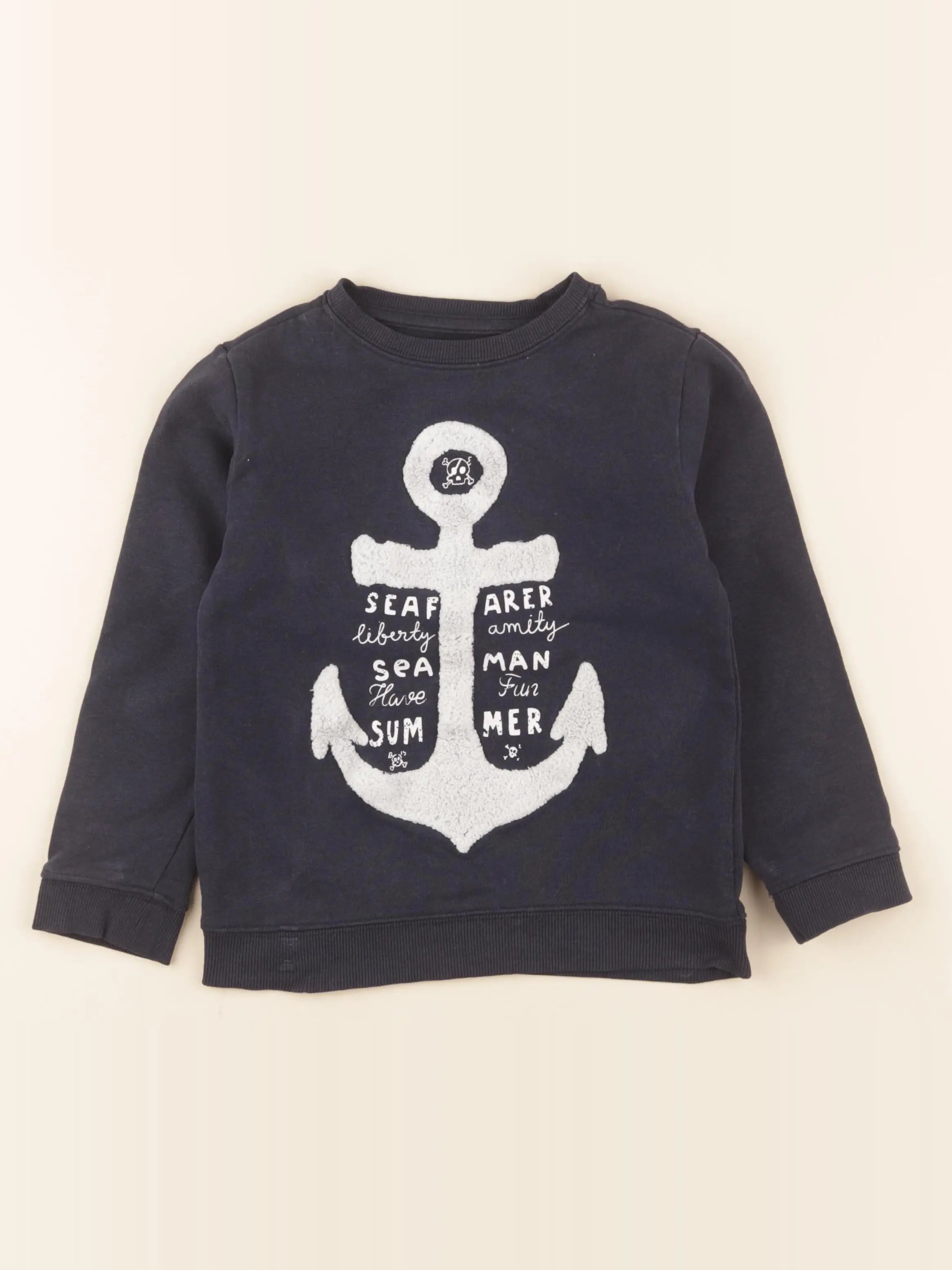 Vertbaudet - sweat bleu - 6 ans