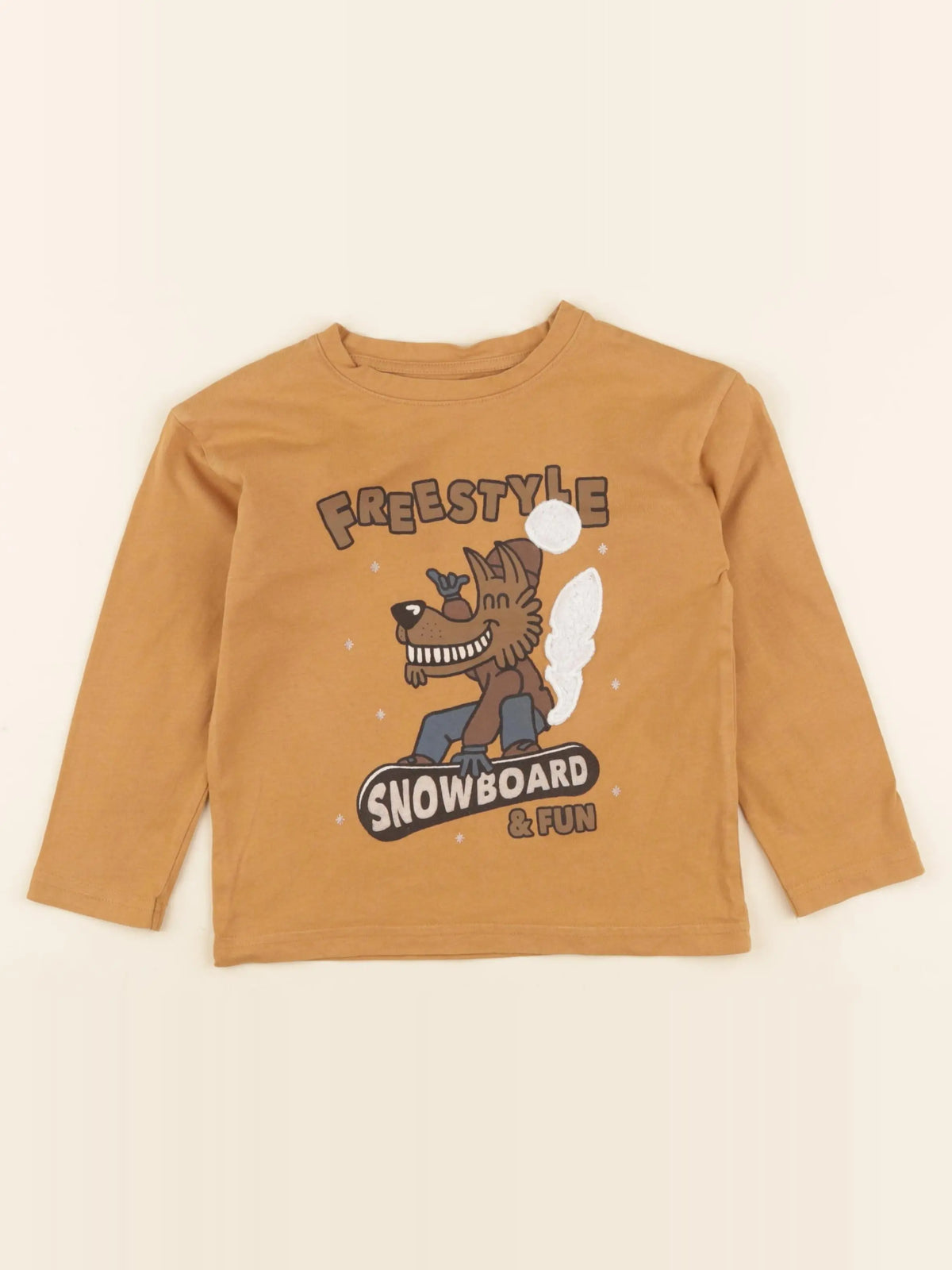 Vertbaudet - tee-shirt marron - 5 ans