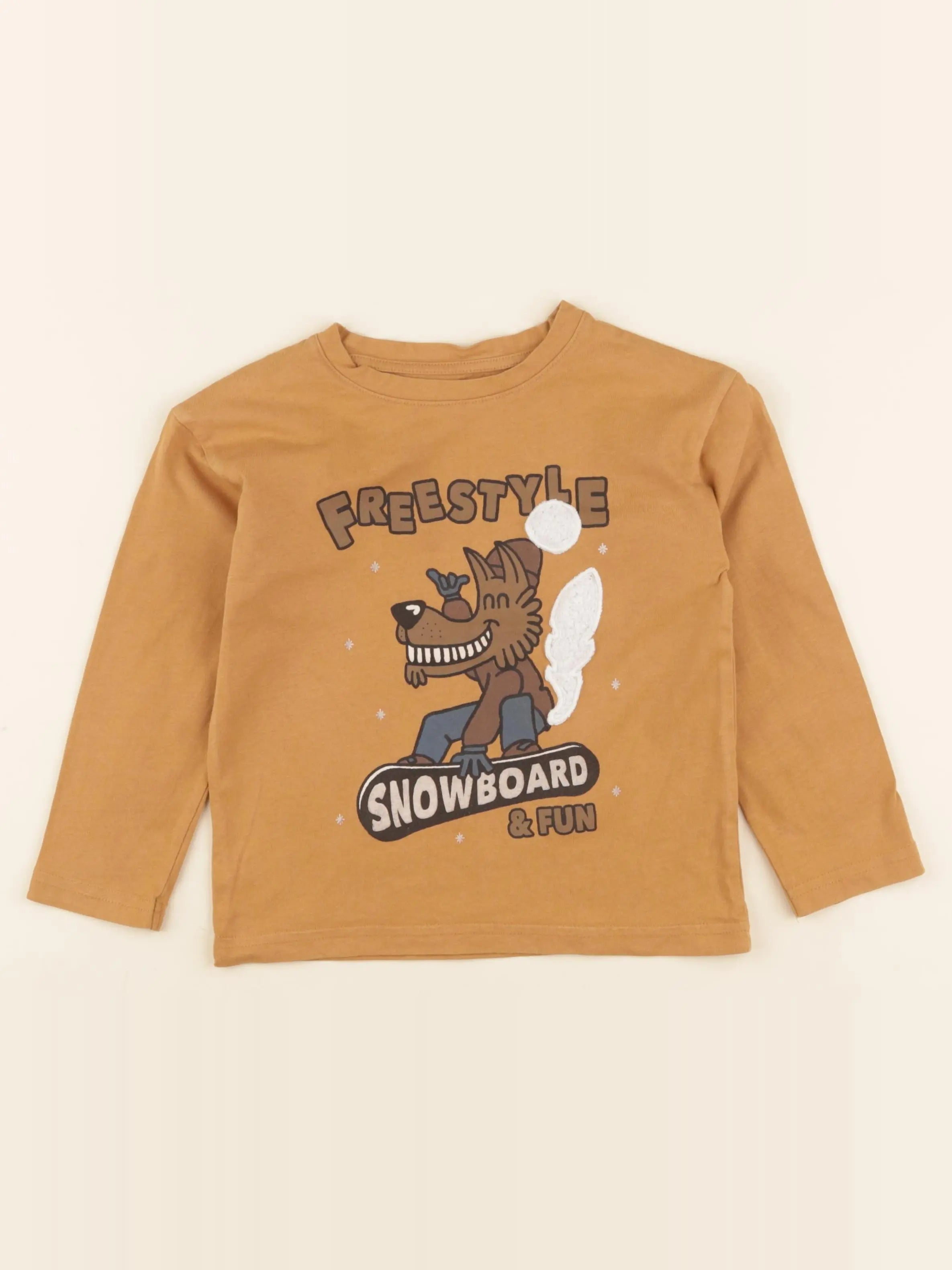 Vertbaudet - tee-shirt marron - 5 ans
