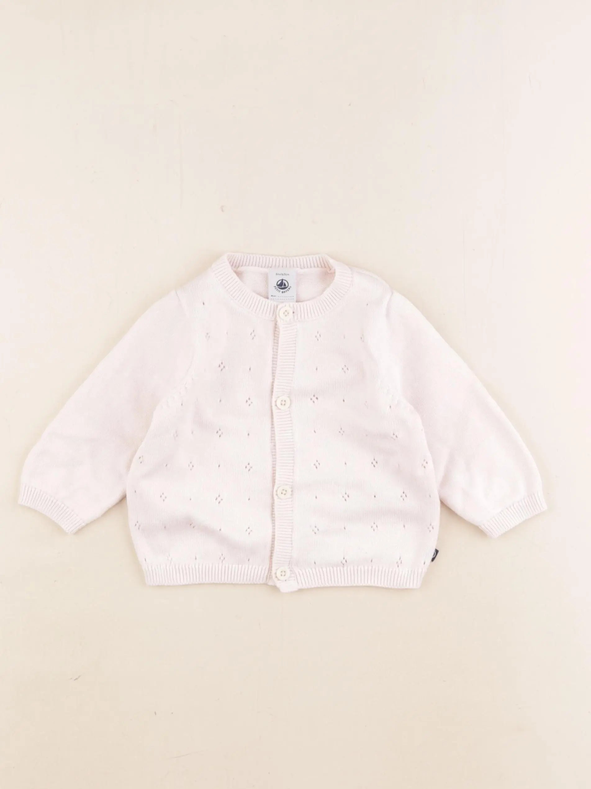 Petit Bateau - gilet rose - 6 mois