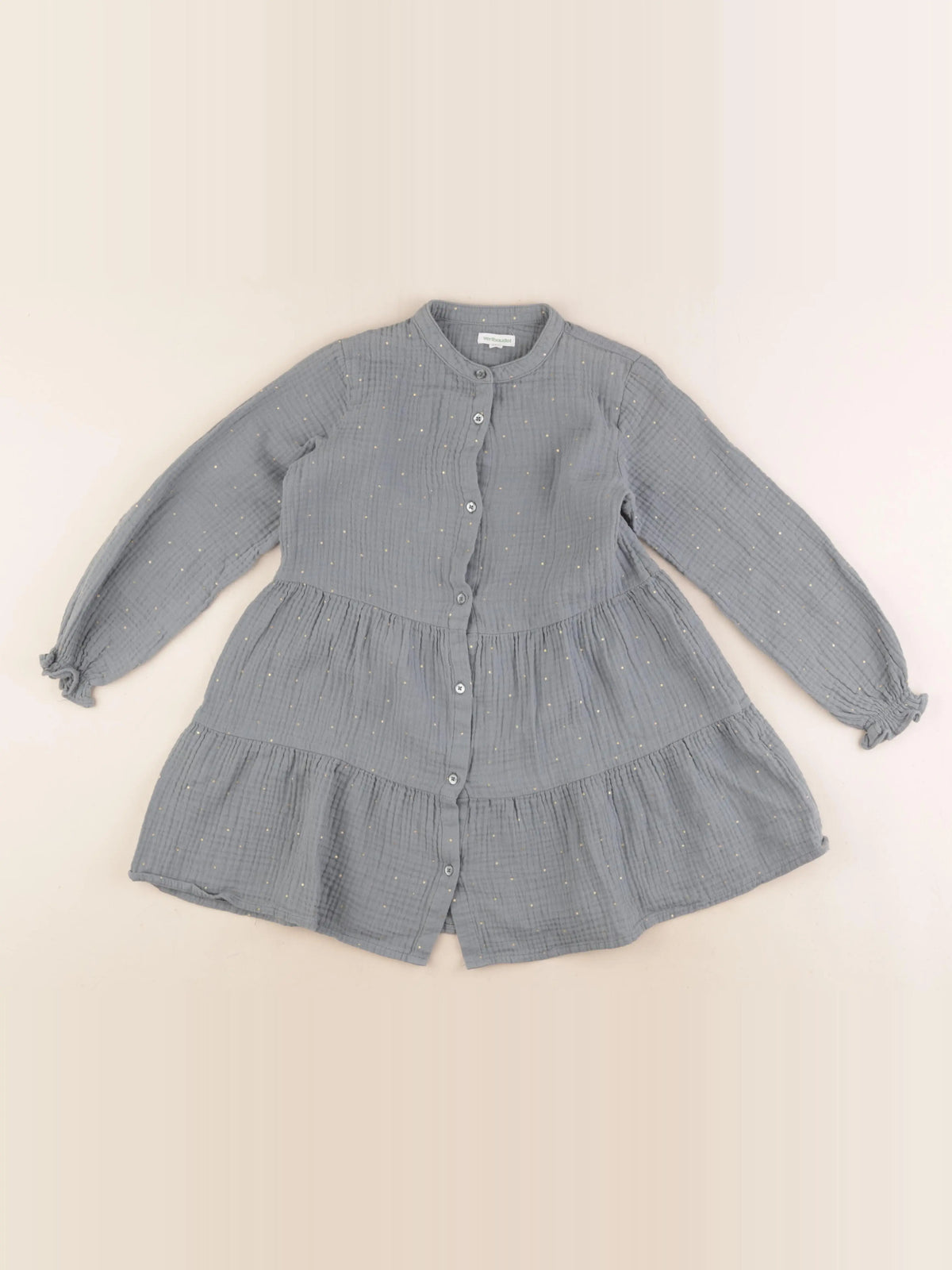 Vertbaudet - robe vert, or - 8 ans