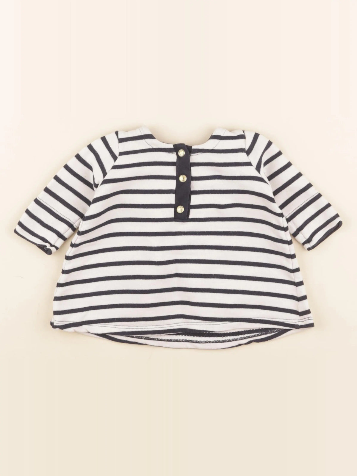 Petit Bateau - robe bleu, blanc - 6 mois