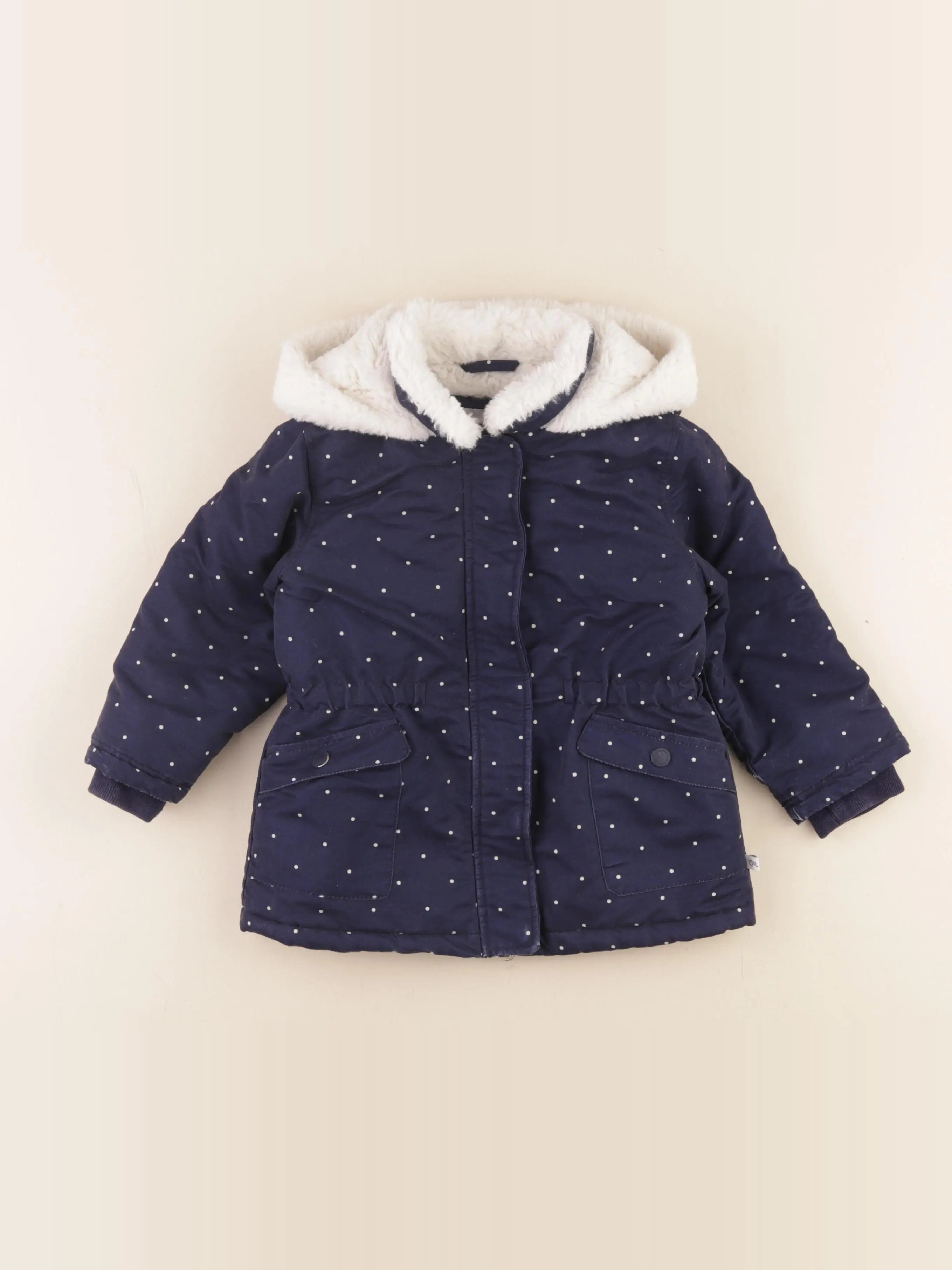 Cadet Rousselle - parka bleu, blanc - 24 mois