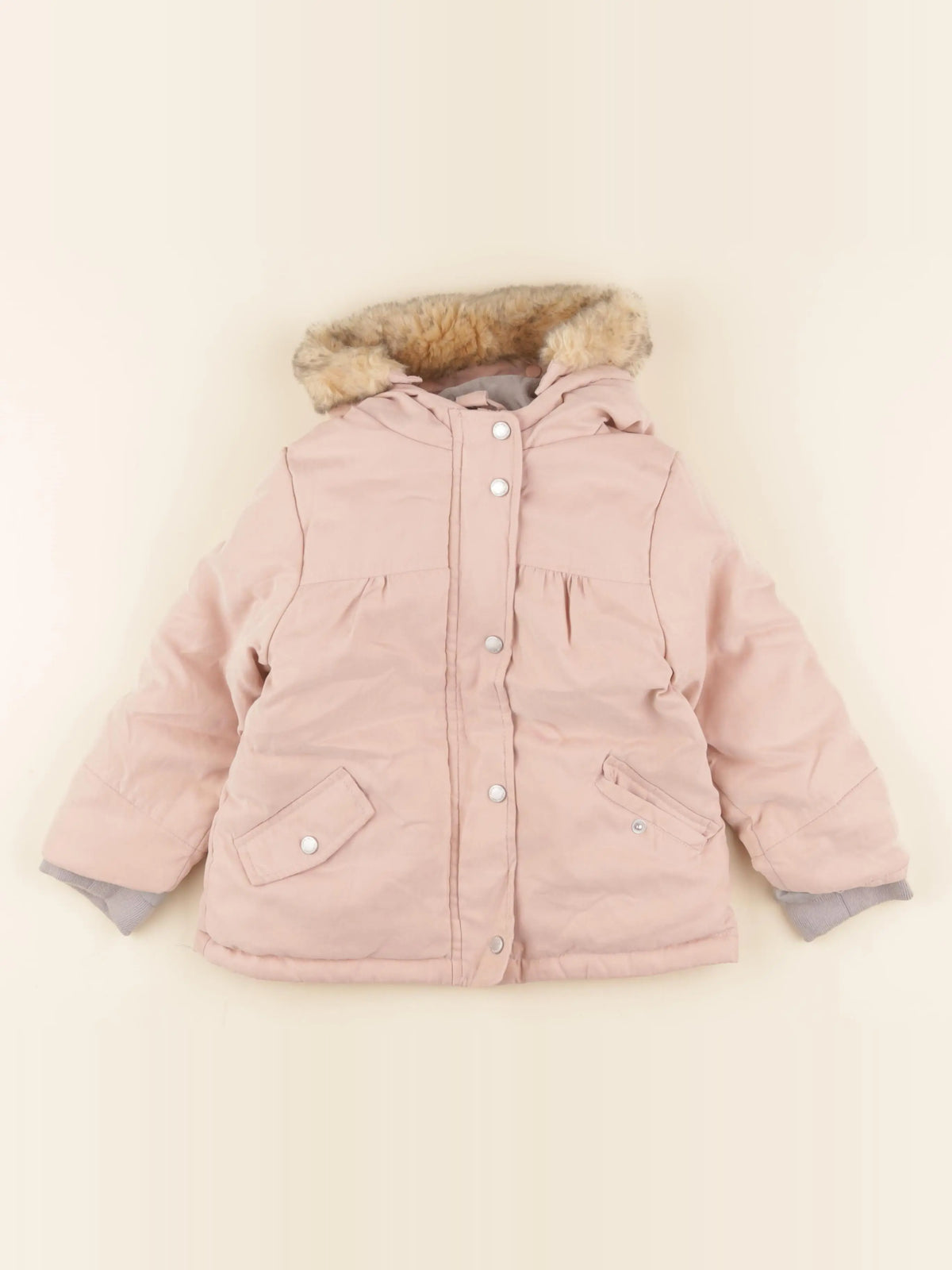 Vertbaudet - manteau doublure amovible rose - 3 ans