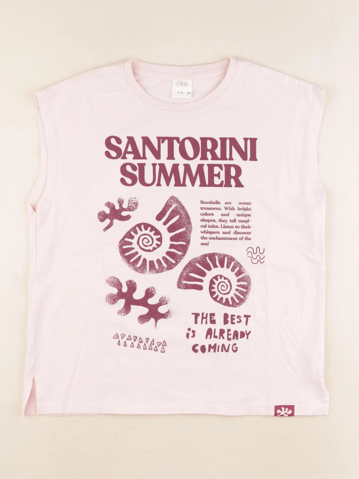 Zara - tee-shirt rose - 11/12 ans