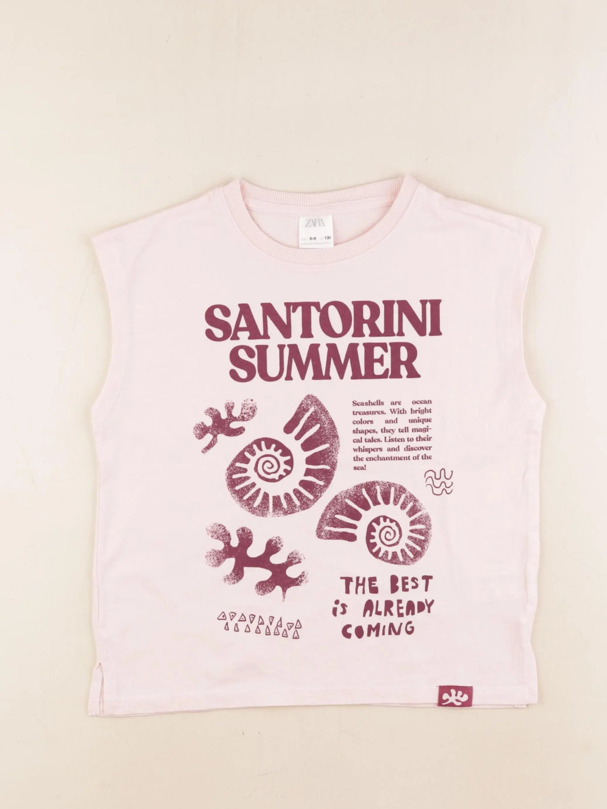 Zara - tee-shirt rose - 8/9 ans