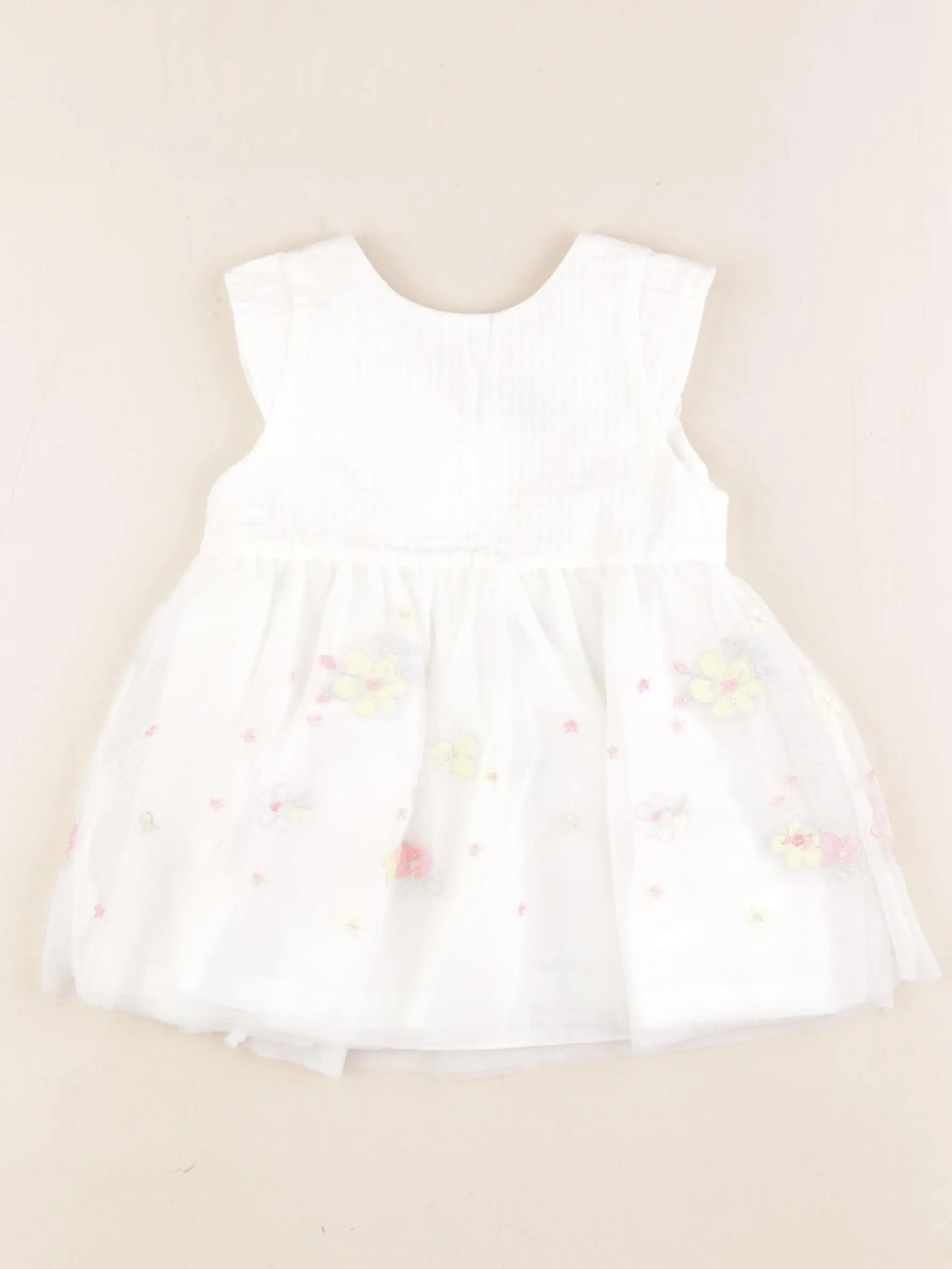 Petit Bateau - robe blanc - 6 mois