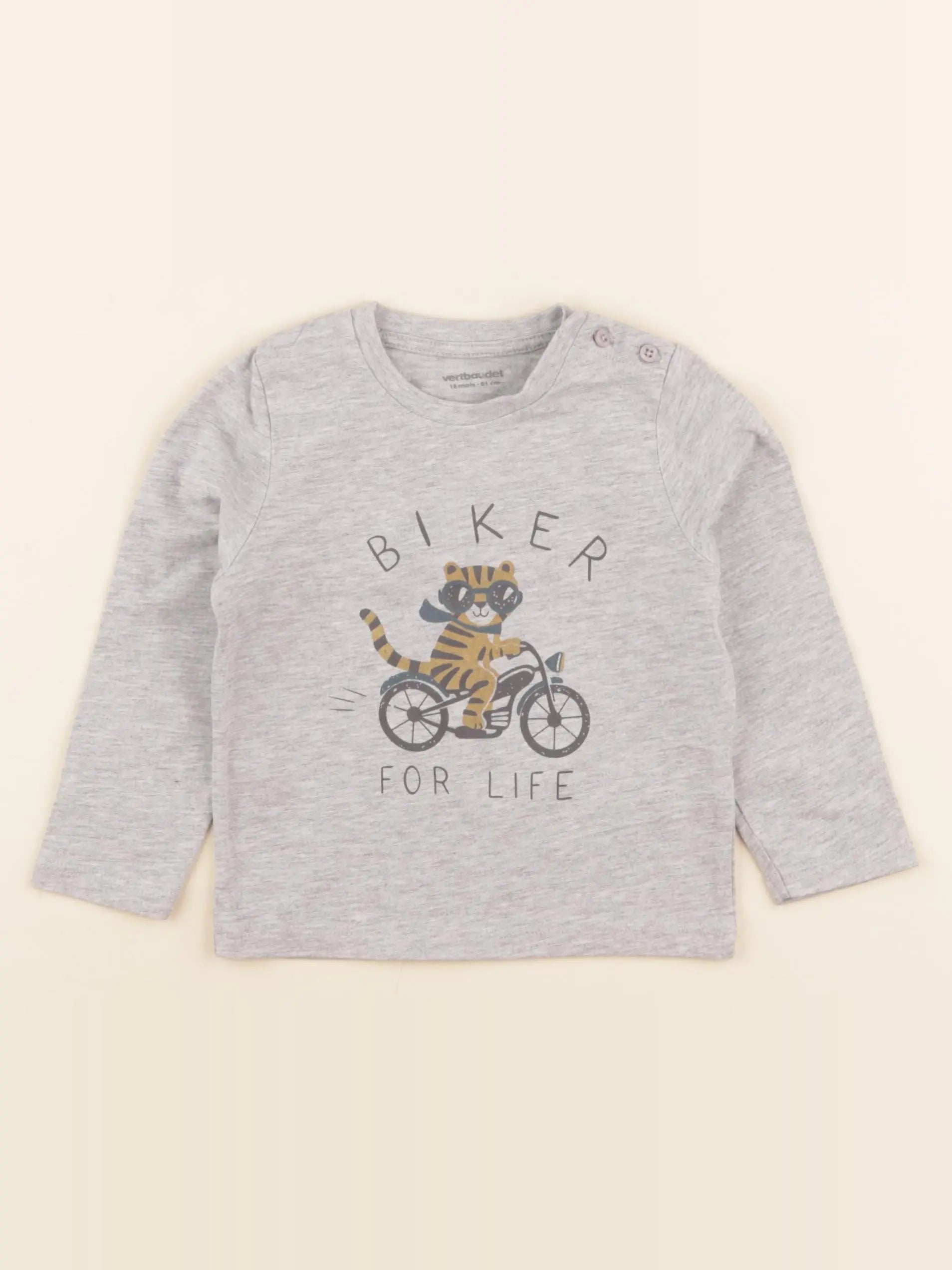 Vertbaudet - tee-shirt gris - 18 mois