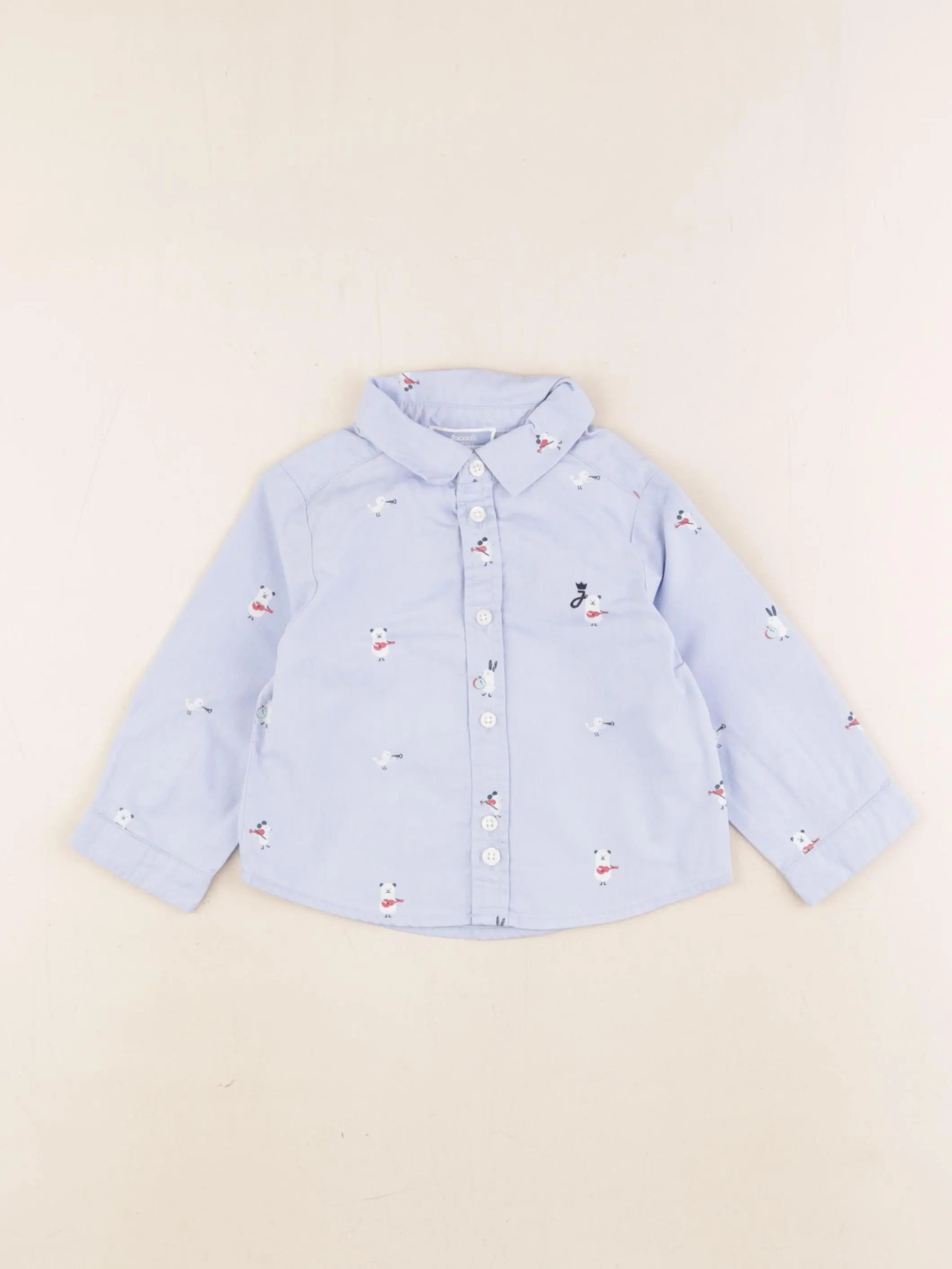 Jacadi - chemise bleu - 12 mois