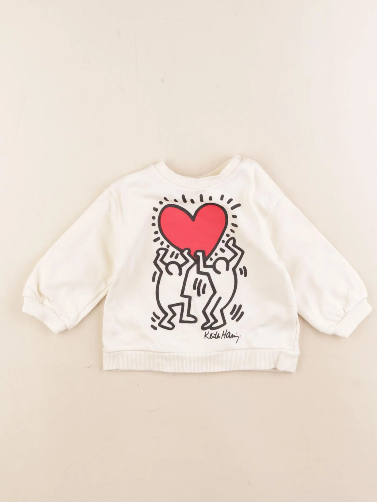 H&M - sweat beige - 4/6 mois