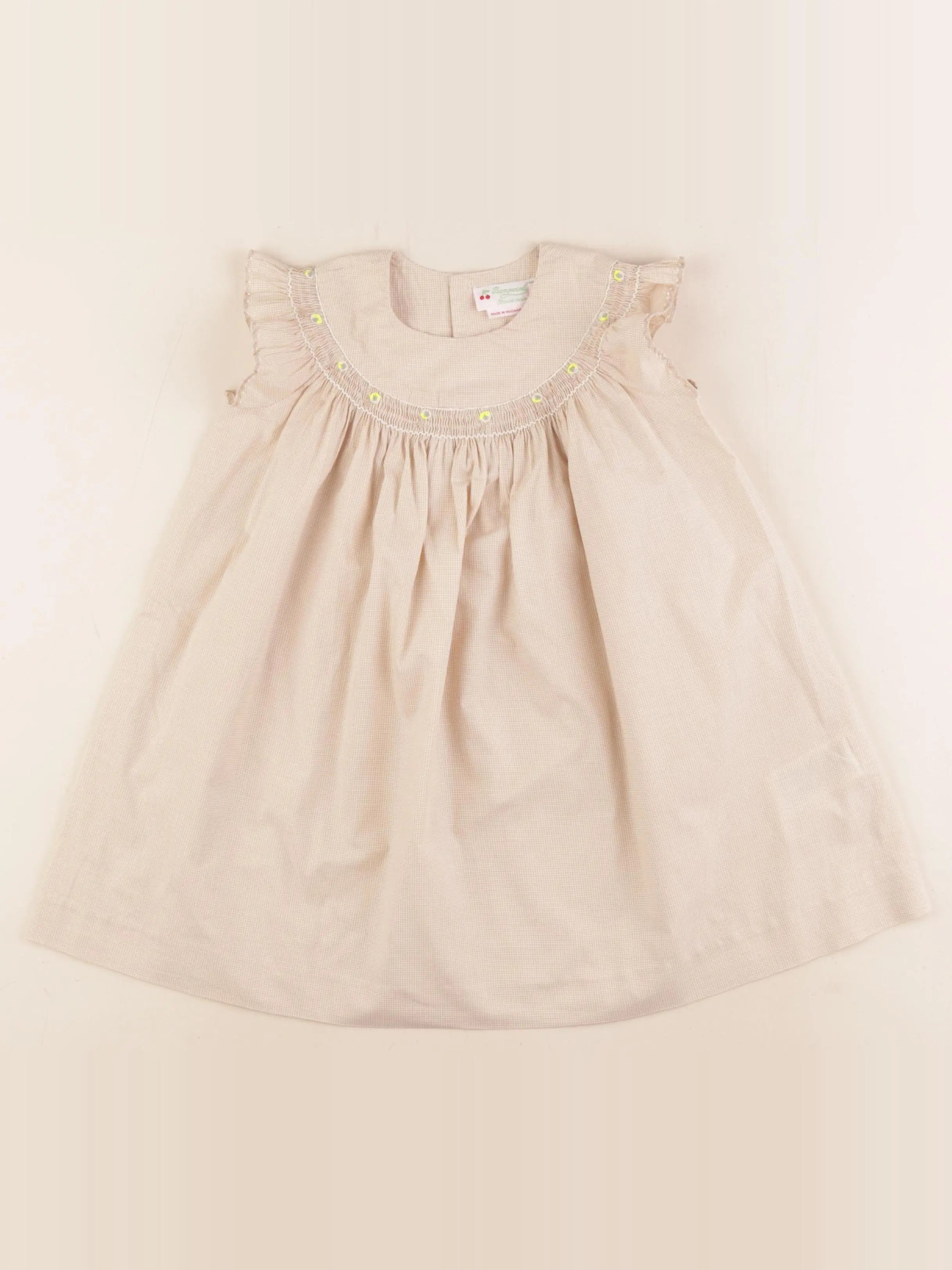 Bonpoint - robe marron, blanc - 3 ans