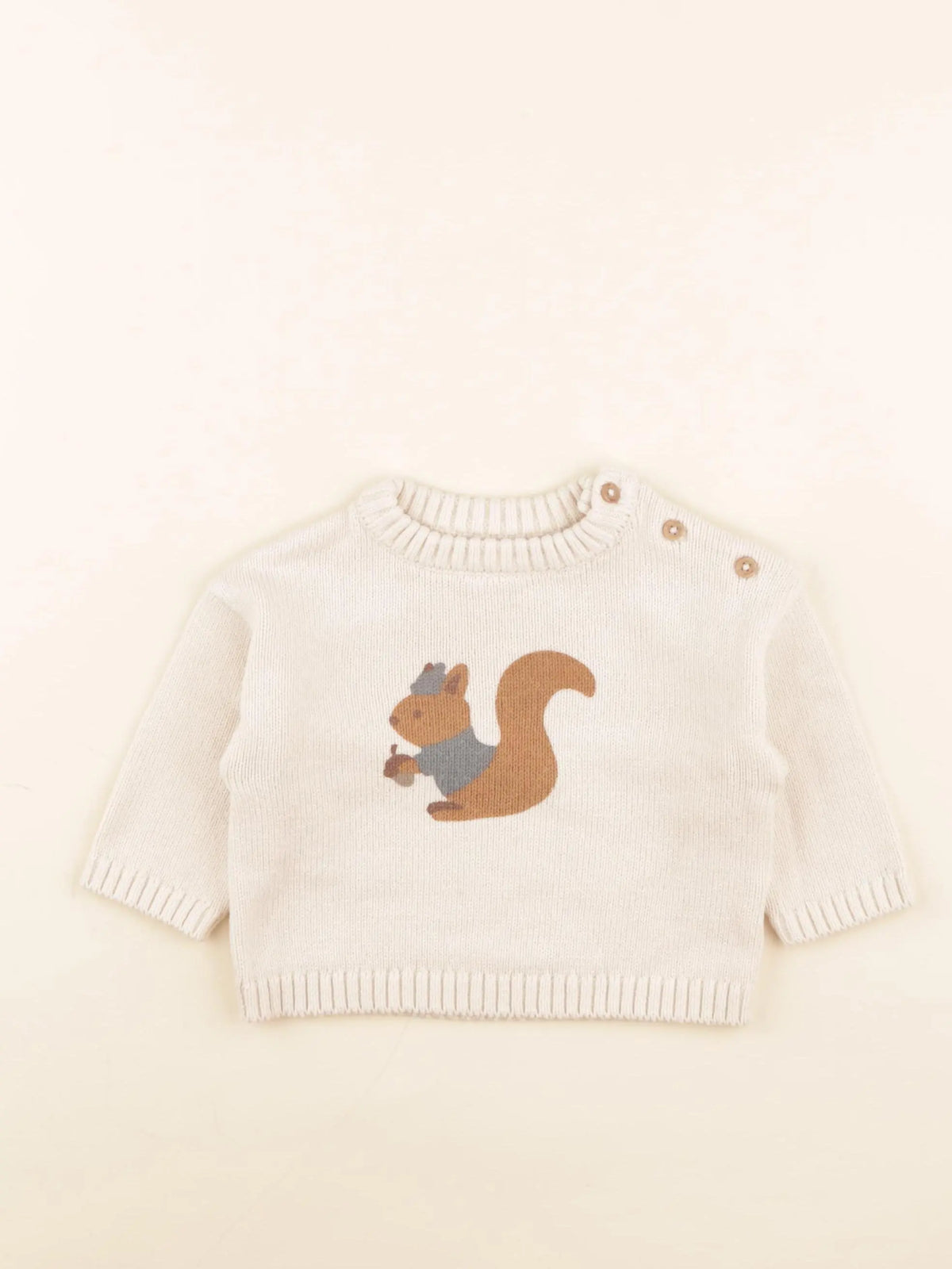 Vertbaudet - pull beige - 6 mois
