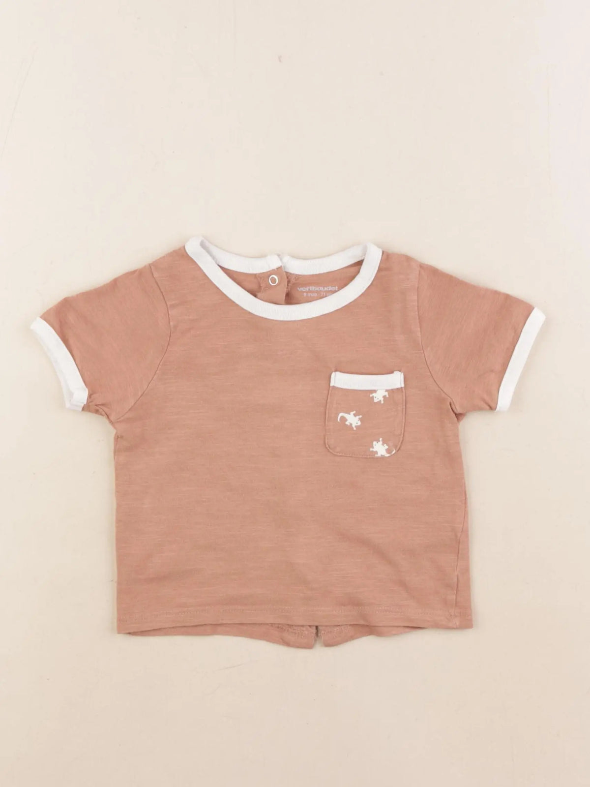 Vertbaudet - tee-shirt marron - 9 mois