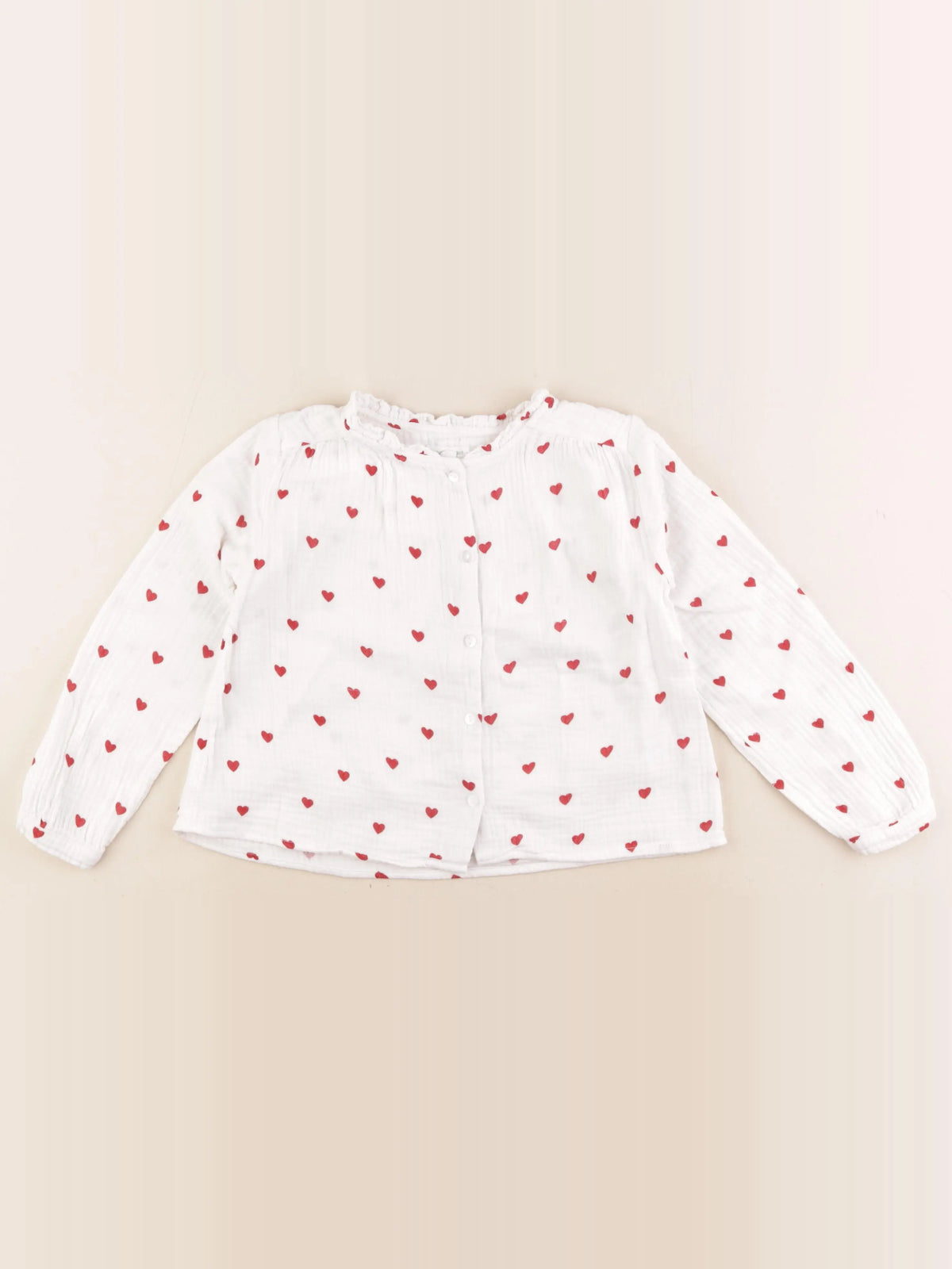 Vertbaudet - blouse blanc, rouge - 5 ans