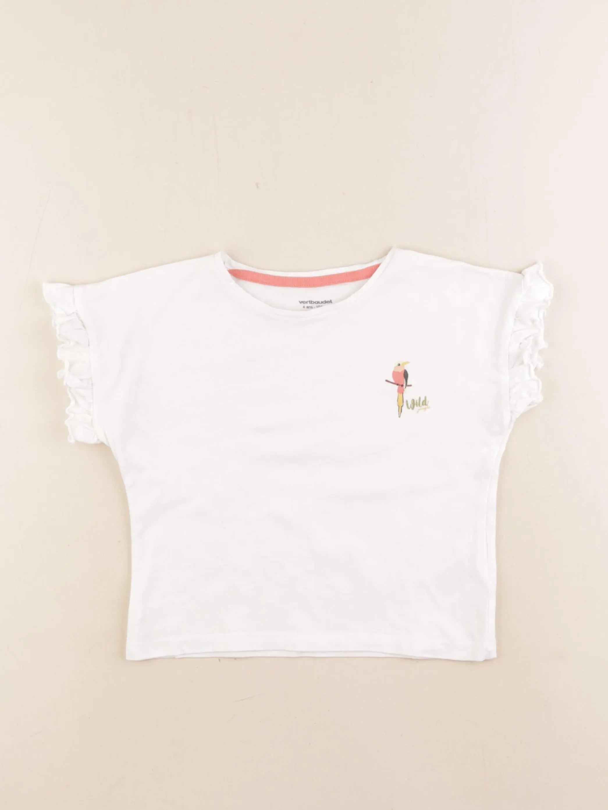 Vertbaudet - tee-shirt blanc - 4 ans