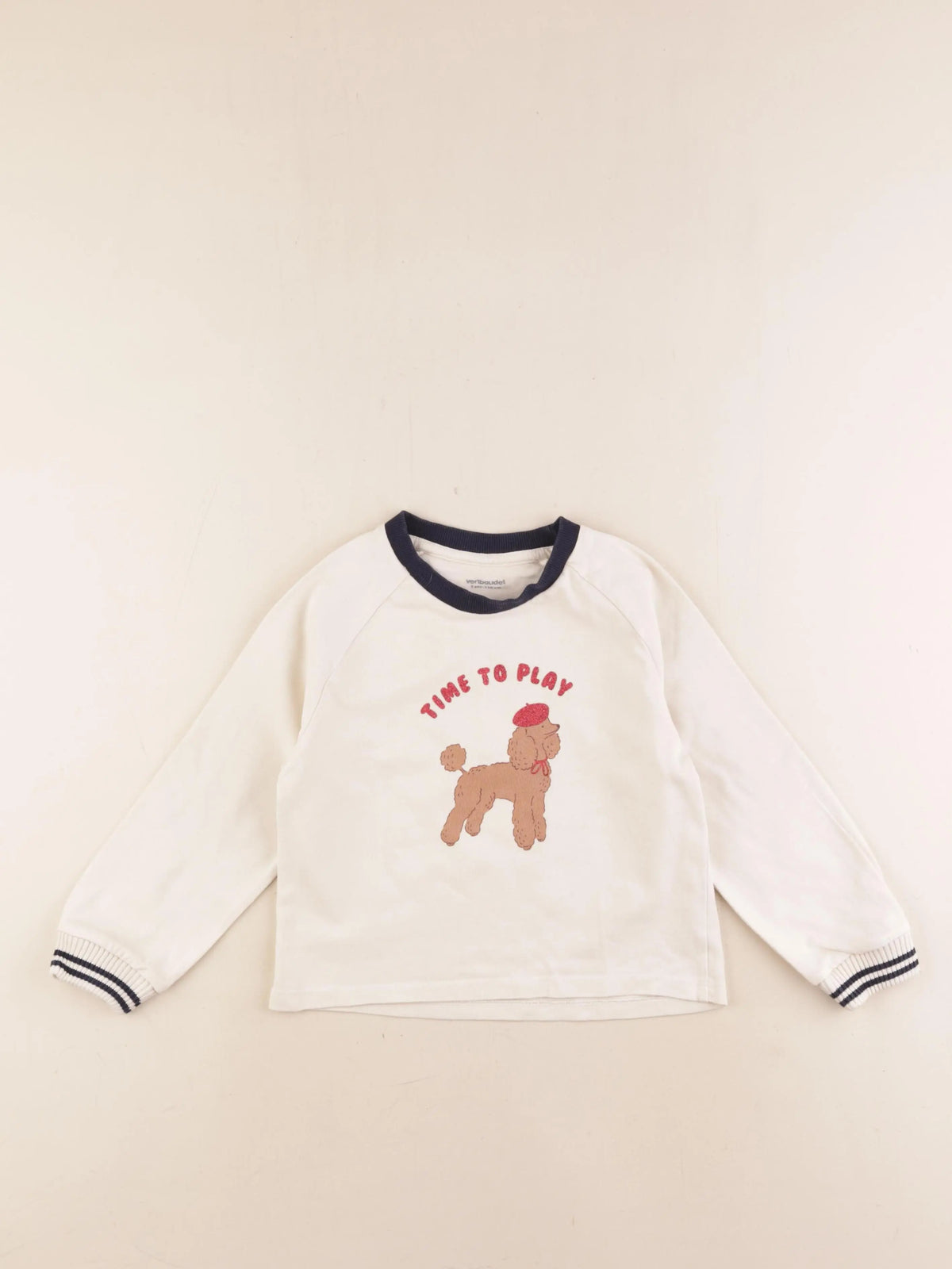 Vertbaudet - sweat beige - 5 ans