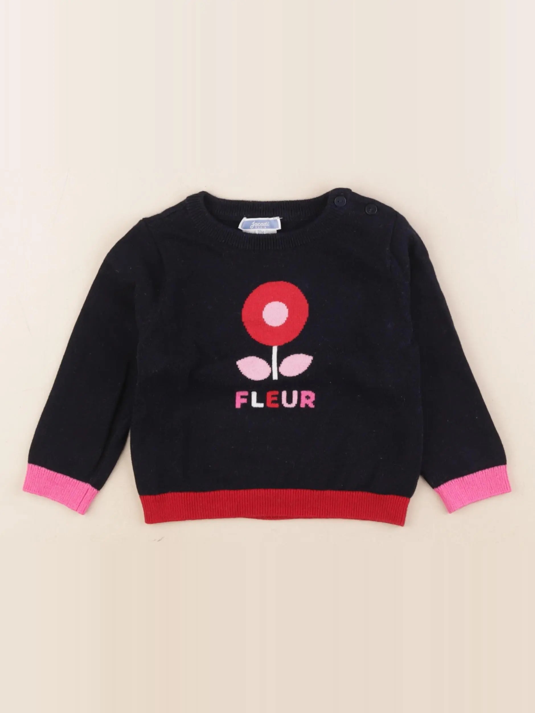 Jacadi - pull bleu - 18 mois